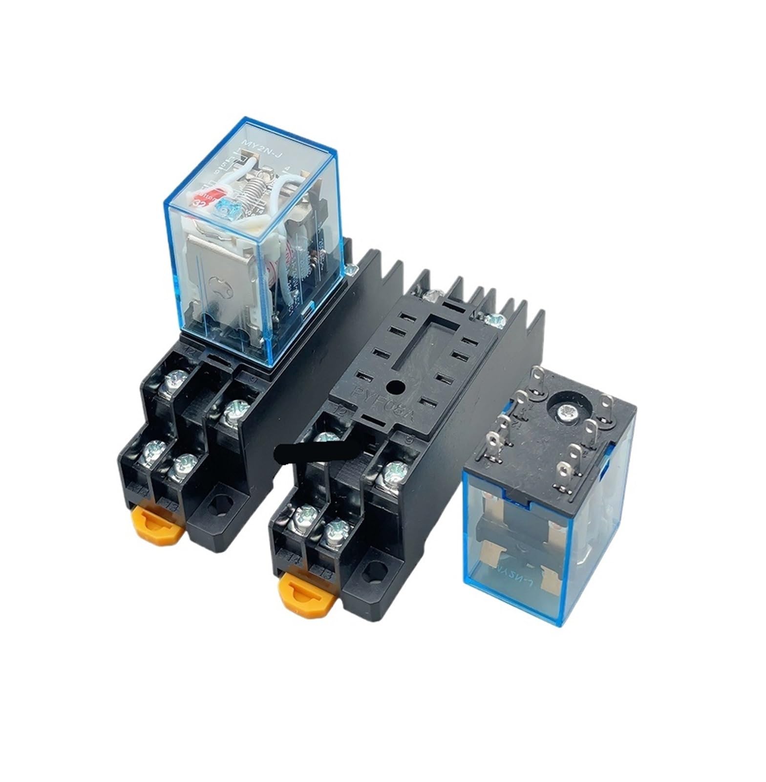 1 Juego de bobina de relé de potencia, relé de uso General MY2 DPDT MY2NJ Relais 12v/24v AC 110v/220v, interruptor de relé con Base de enchufe(AC,48V)