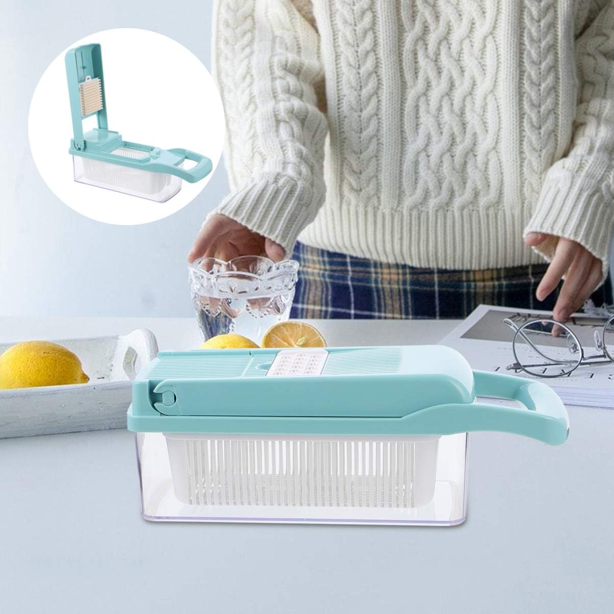 1pc Vegetable Chopper Slicer Grater Egg Separator Blades Skid Pad Handle Easy to Clean