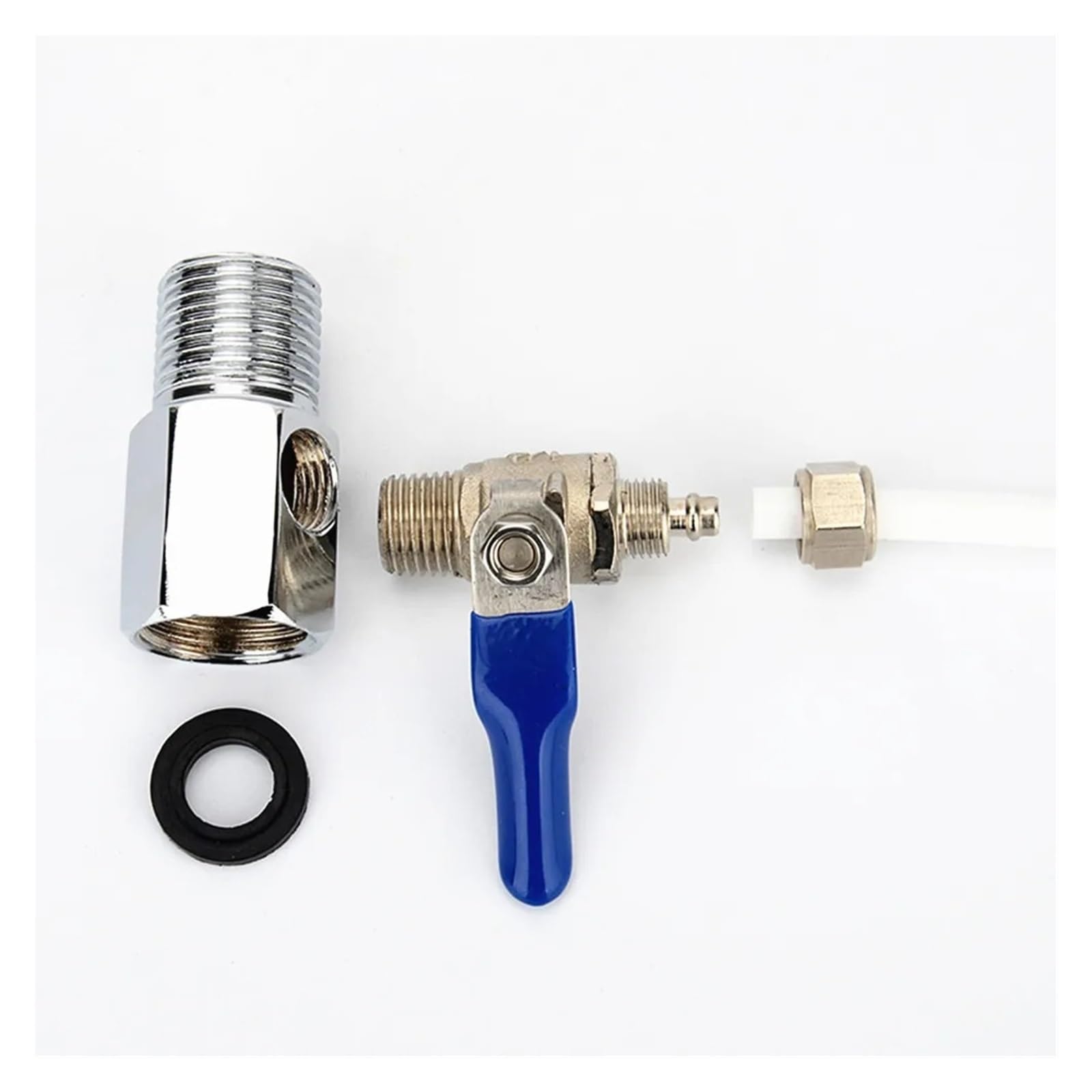 Valvola a sfera, 1 pz. Set valvola a sfera di ingresso a T for osmosi inversa del depuratore d'acqua, tubo di ricambio da 1/2" a 1/4" Accessori for depuratori d'acqua domestici
