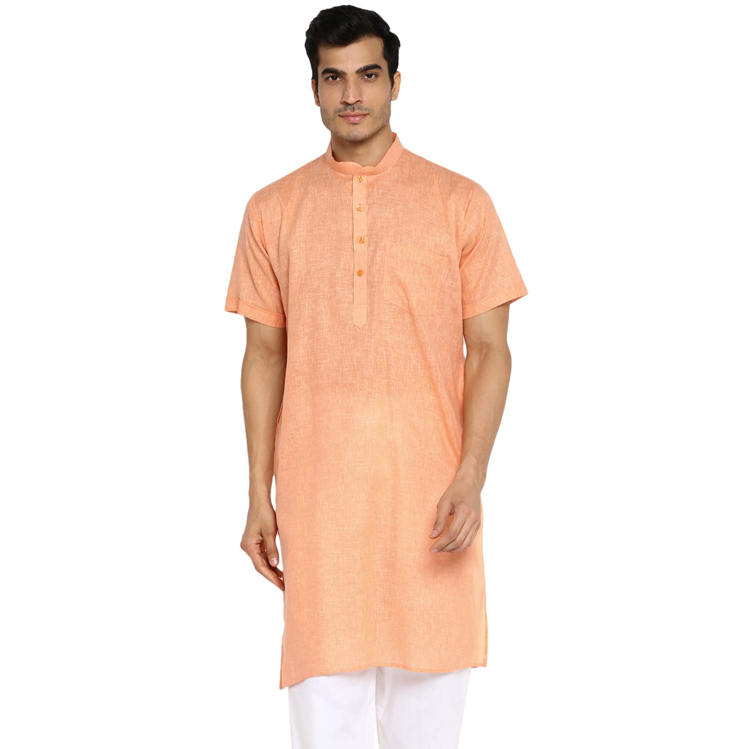 royal kurta Mens Linen Half Sleeve Kurta Pyjama-picture-32