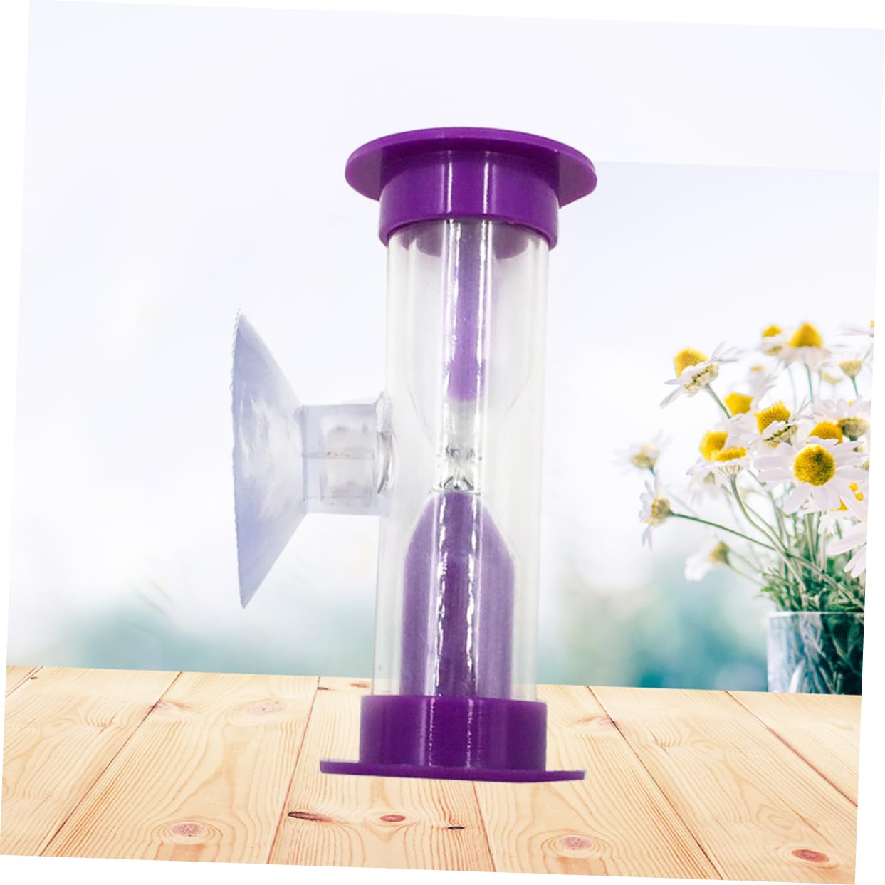 Healifty Sandglass with Suction Cup for Games Removable Timer Purple Fun Decorative Clock for Home and Office Present for Friends