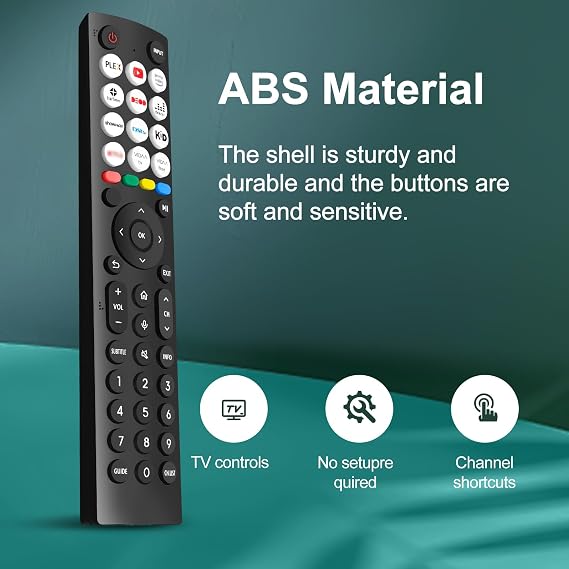 Replacement Hisense TV Remote Control for Hisense VIDAA 4K UHD FHD QLED LED LCD HDTV Smart TV Remote Replacement with 12 Shortcut Buttons, No Setup Required
