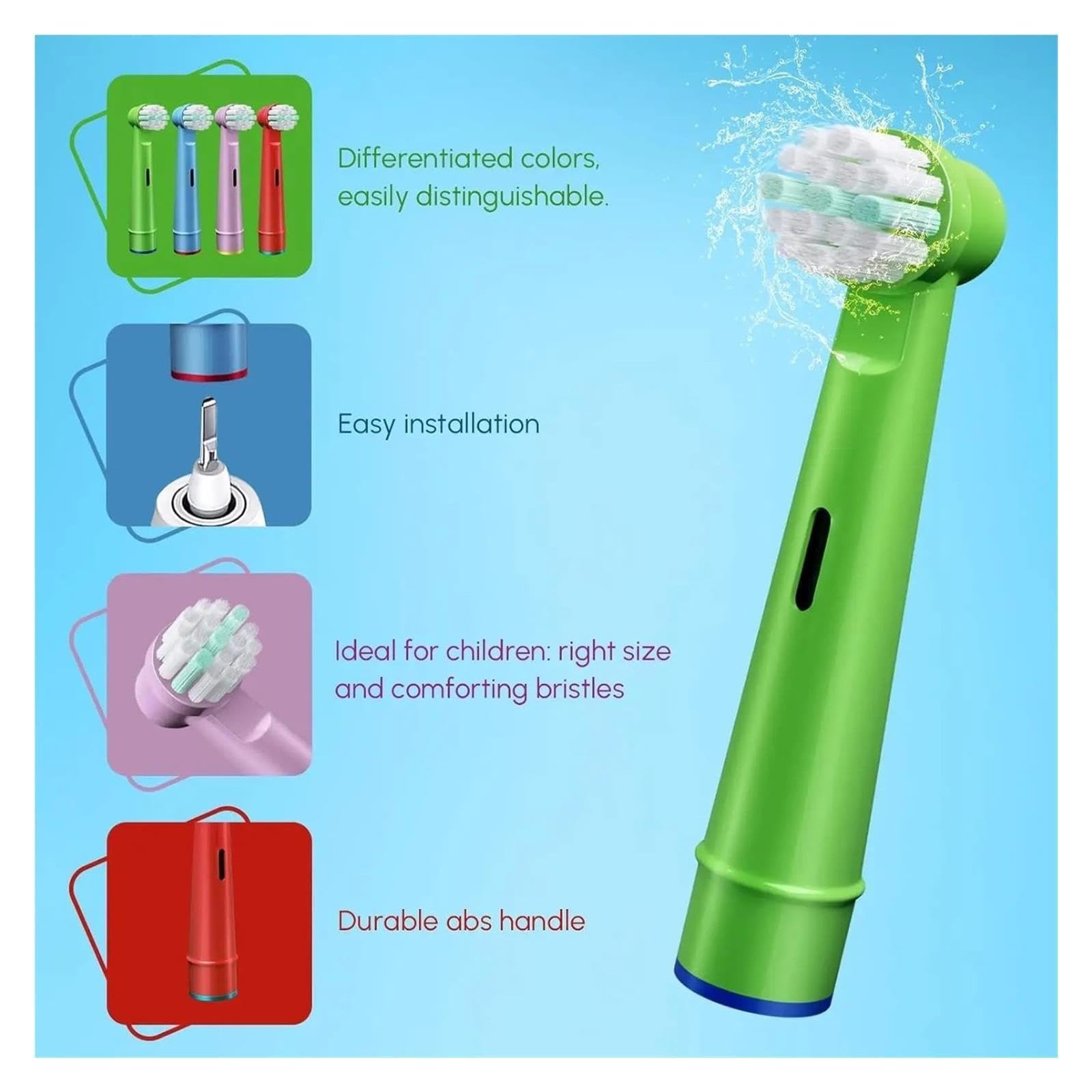 Testine di ricambio for spazzolino elettrico, setole morbide