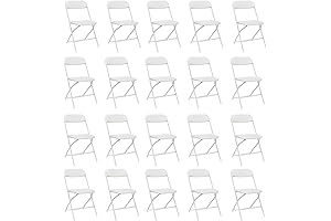 20 Pack White Plastic Folding Chairs - Durable Foldable Chairs for Your Every Need