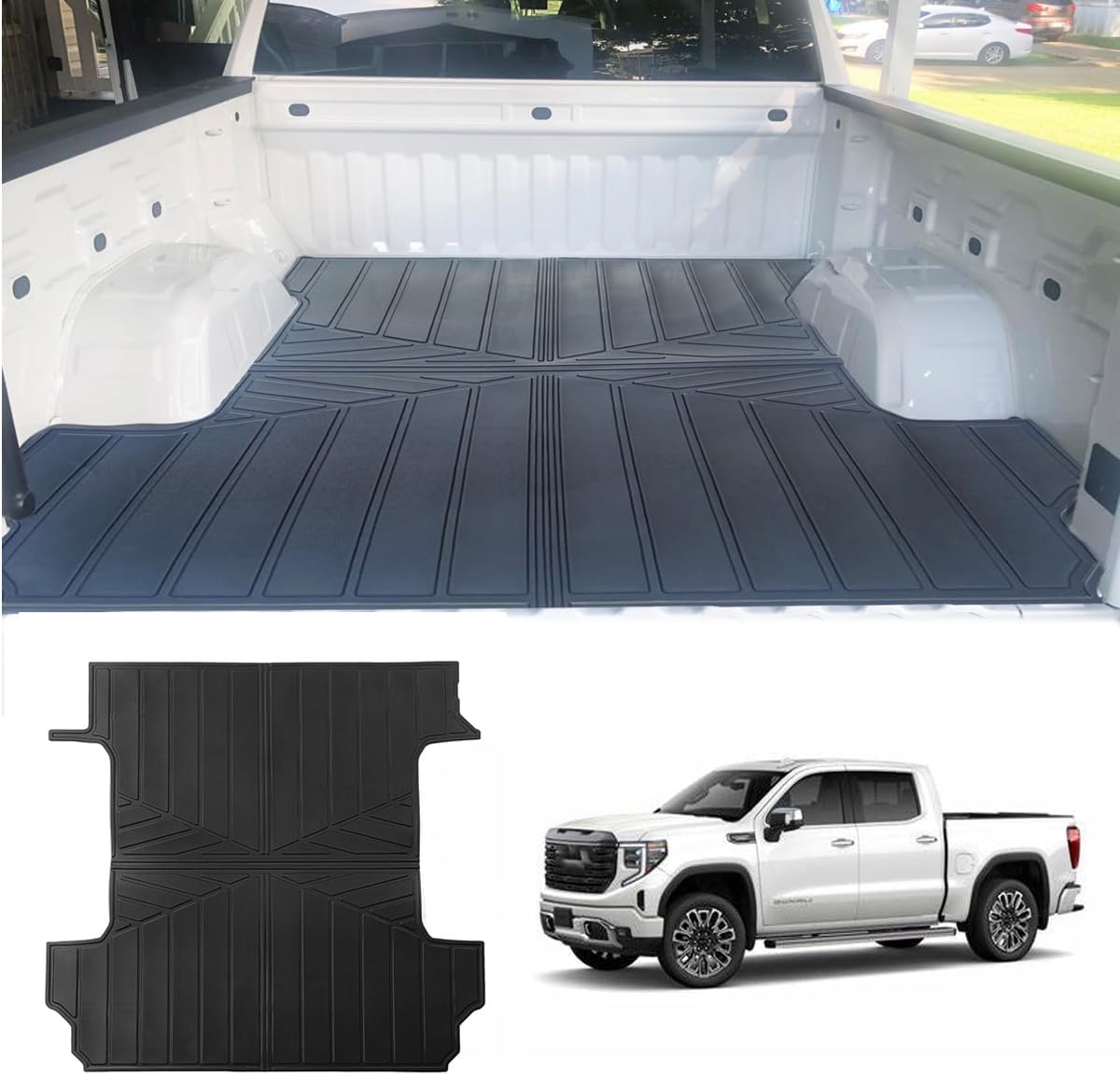 Kucaruce Waterproof Truck Bed Mats,Thick Rubber Truck Bed Liner, All
