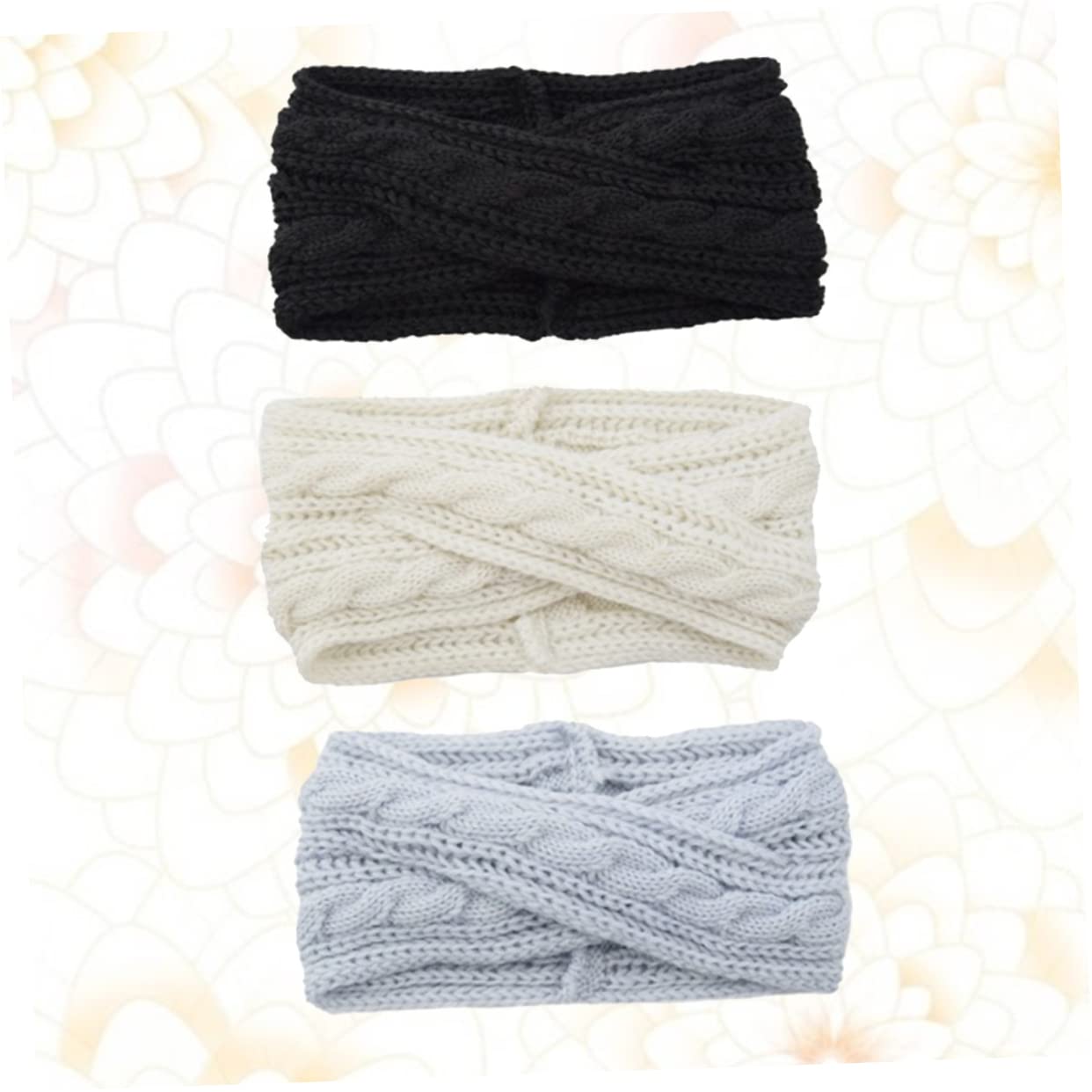 FRCOLOR 9piezas Diadema De Lana Trenzada Para Mujer De Accesorios De Pelo Transpirable Para Maquillaje y Días Fríos