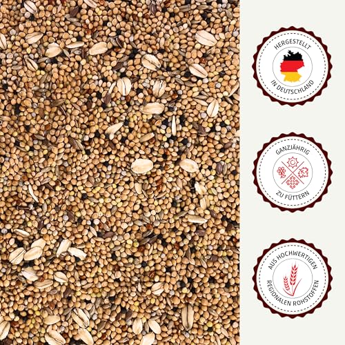 Supravit Wachtelfutter 25kg | Vollwertige Körnermischung für Wachteln, Legewachteln und Hühner als Alleinfutter | Wachtel Futter mit Hirse Glanz Perillasaat Raps Haferflocken Hafer und Leinsamen