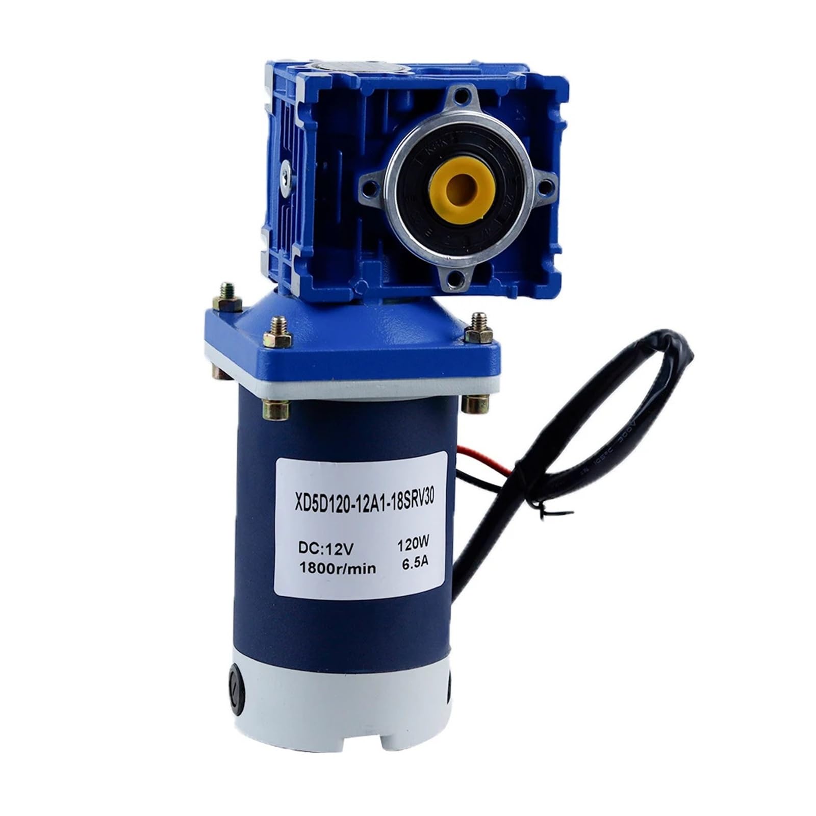 200W 12V 24V DC Schneckengetriebemotor DC-Getriebemotor RV30 Selbstgetriebe Single-Lock-Wellenrotation für Boot, Auto, Ventilator, Haushaltsgerät(420rpm,12V)