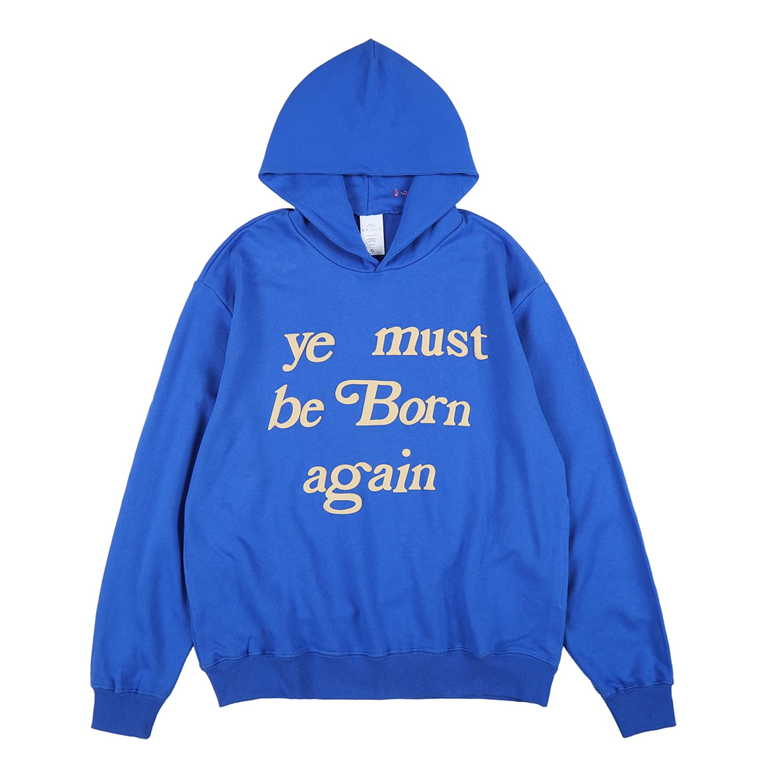 Ye Must Be Born Again Hoodie Hip Pop Rapper Graphic Print Unisex Long Sleeve Heavyweight Hooded For Unisex Grey