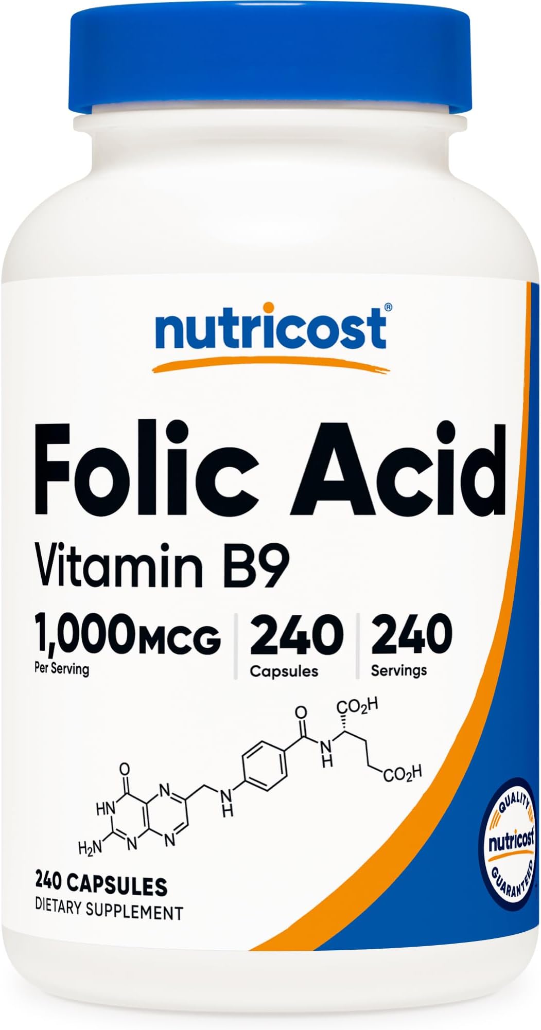 Nutricost Folic Acid (Vitamin B9) 1000 mcg, 240 Capsules