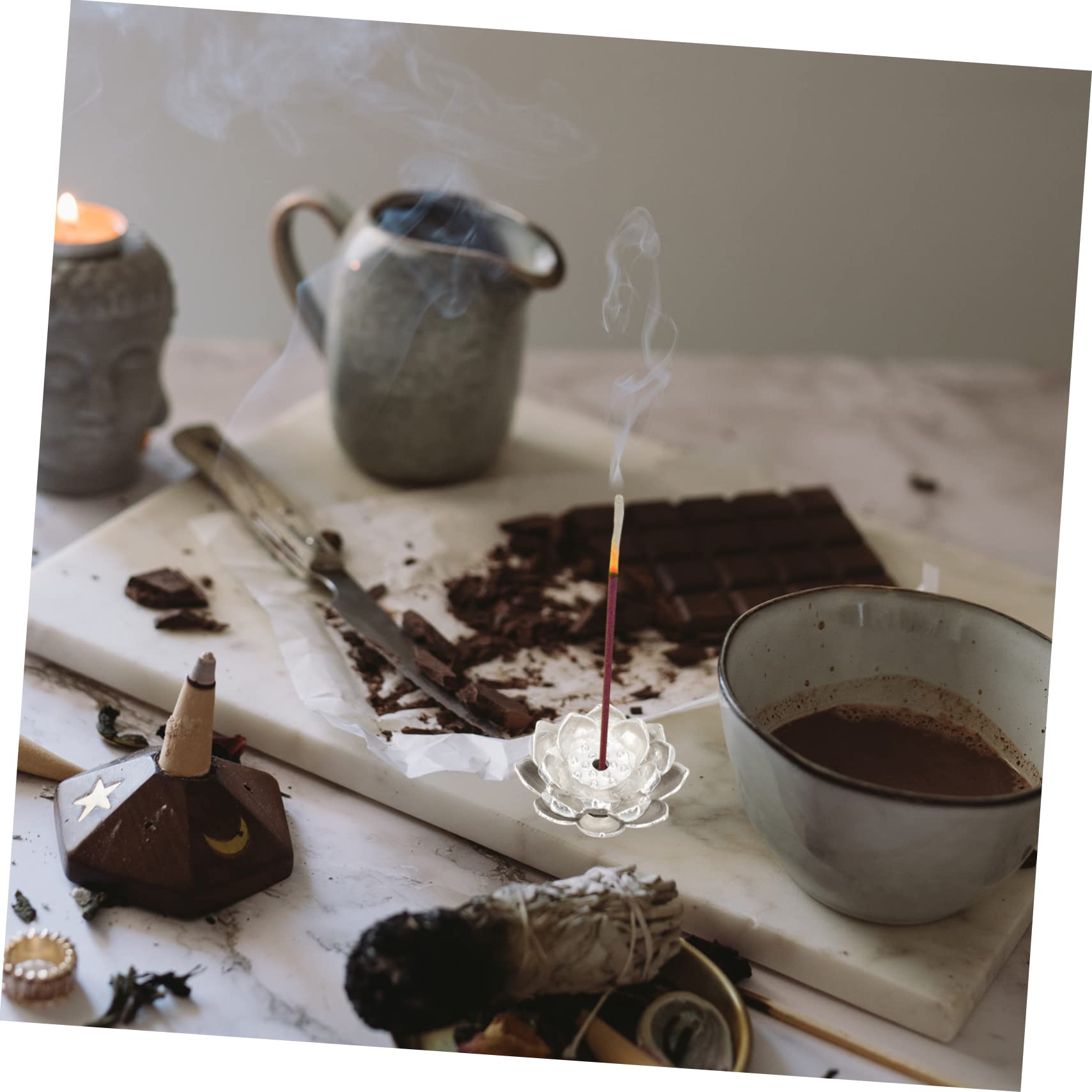 Amosfun 16stücke Lotusförmiger Räucherstäbchenhalter Kupfer Stilvolles Und Zubehör Für Zuhause Meditation Und Yoga Duftbrenner Für Entspannende