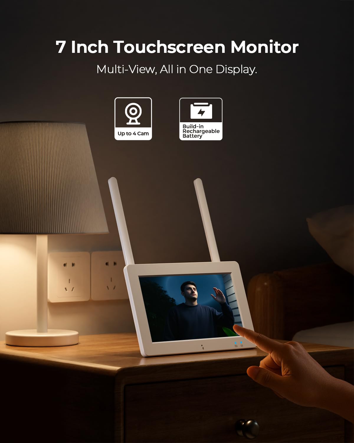 Webcam Outdoor 3MP NVR 7 Pollici Wi-Fi AI Monitoring - Dettaglio