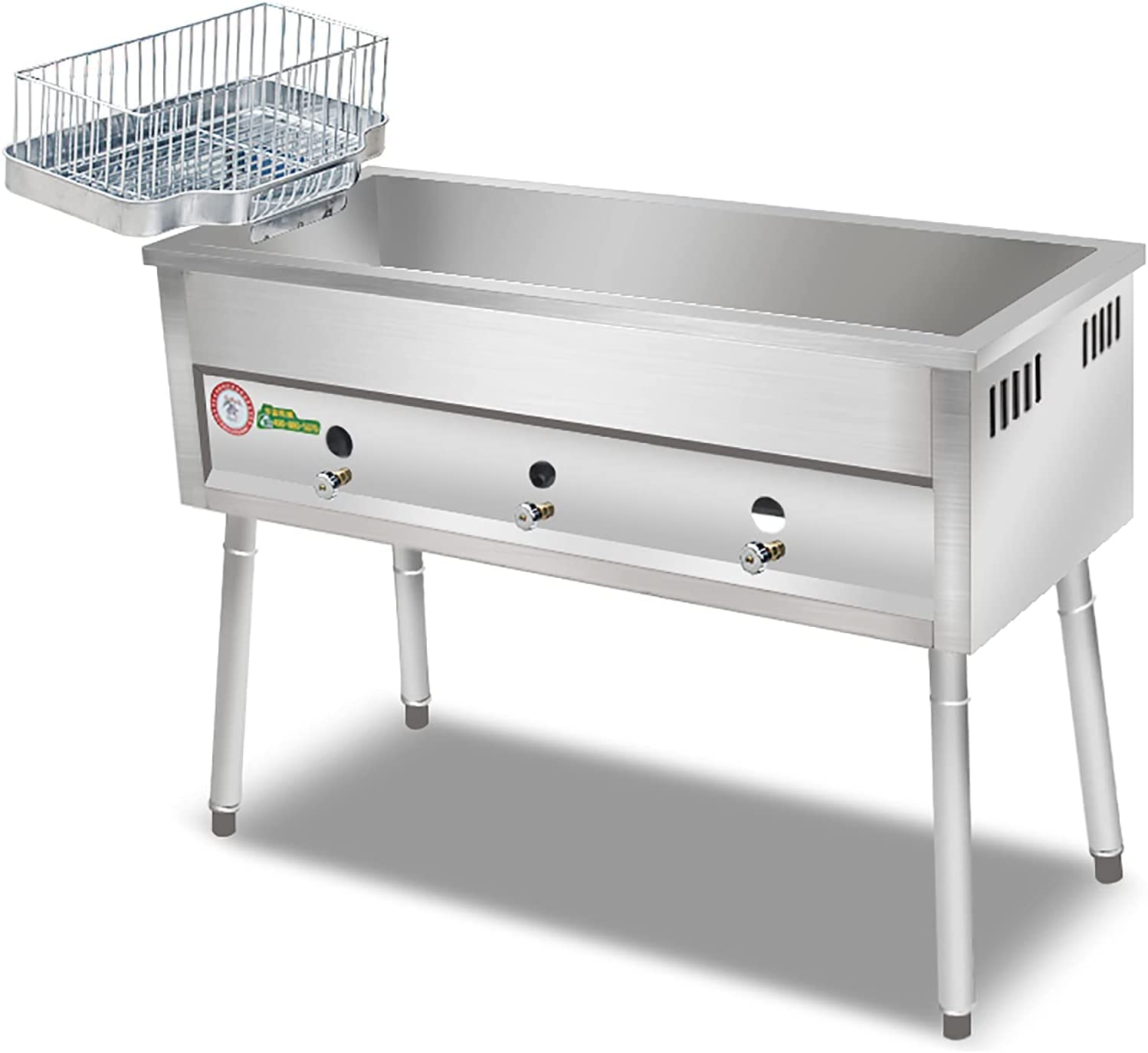 Freidora de Gas Comercial de encimera de 40L/60L, freidora de GLP, freidora Independiente, Cocina Exterior de Acero Inoxidable, para Papas Fritas, Restaurante, Cocina caser,