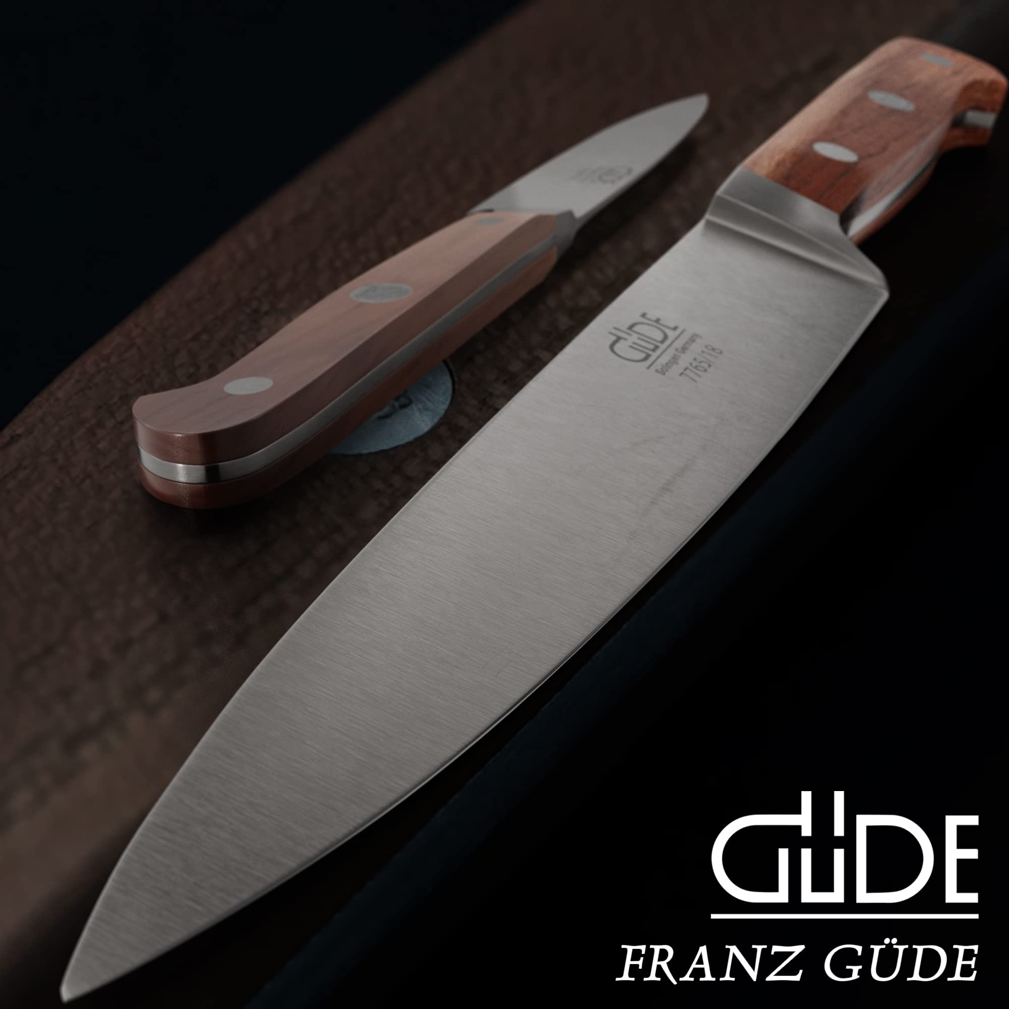 GÜDE Solingen Tradition - Nóż do filetowania, kuty, 18 cm, drewno śliwkowe, F.GÜDE, Ręcznie robiony w Niemczech