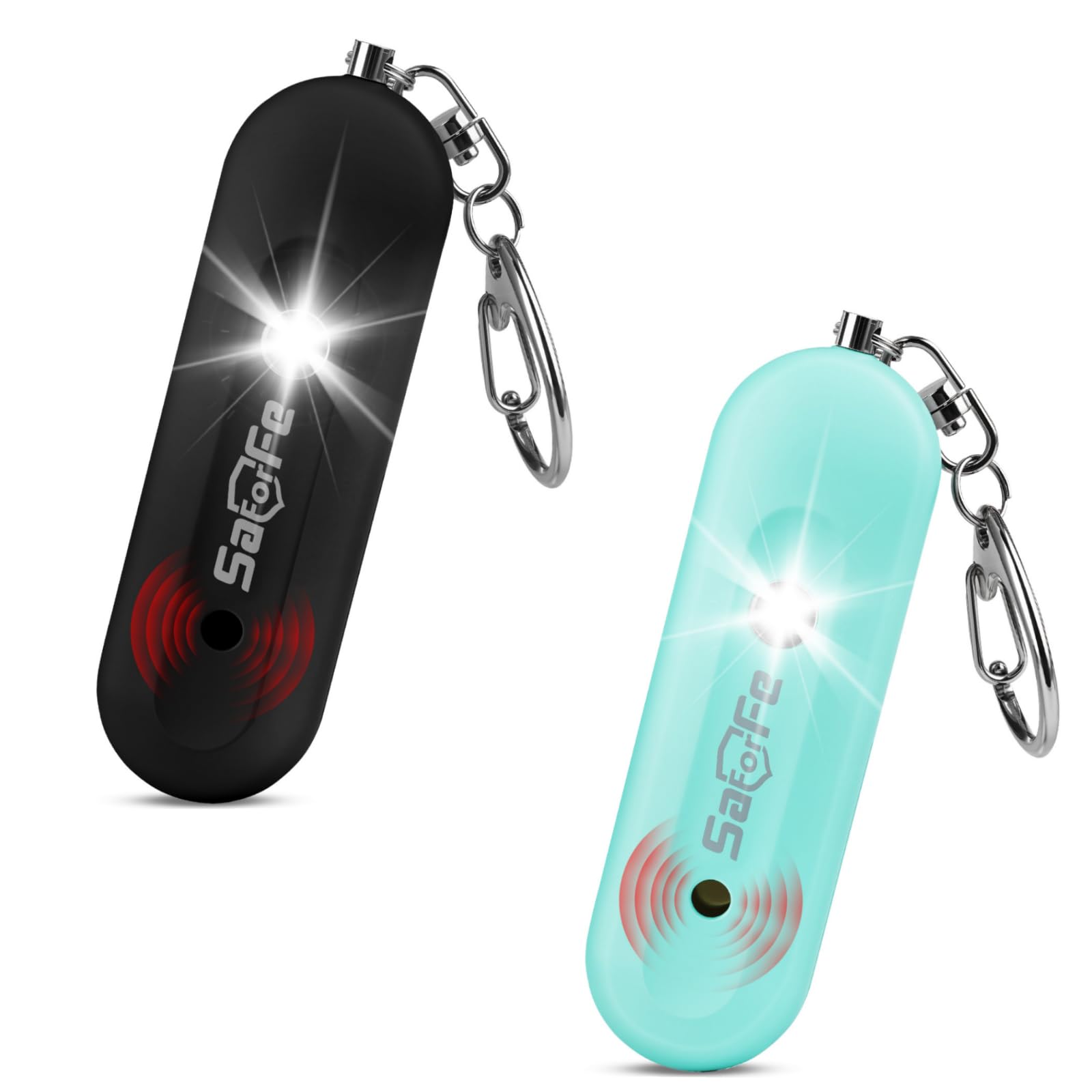 Alarme de sécurité personnelle rechargeable pour femme – Porte-clés d'alarme d'autodéfense 140 dB avec lumière stroboscopique, appareils d'alerte de sécurité d'urgence pour femmes, filles, enfants