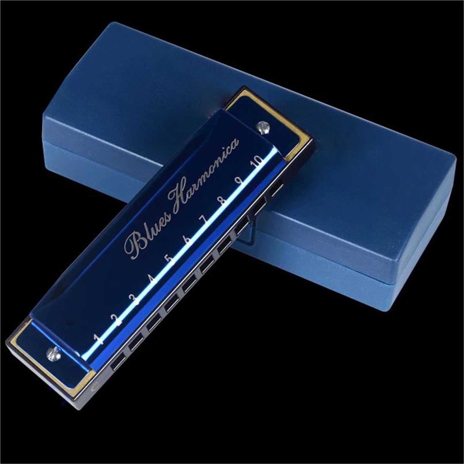 Armonica Per Principianti Armonica A Bocca In Chiave Di Do 10 Fori 20 Note Armonica A Bocca Strumento Musicale Per Principianti Melodica(Blue)