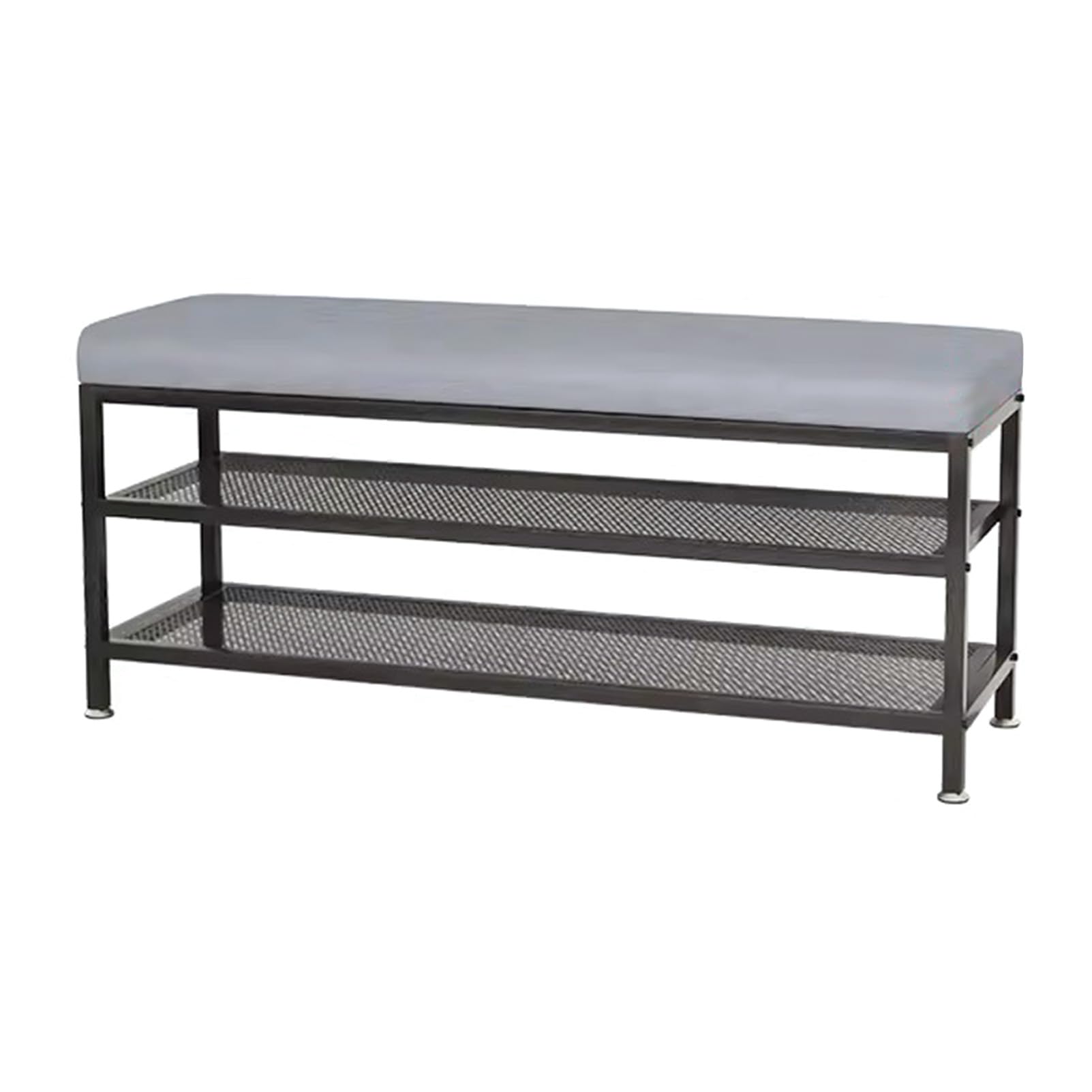Banc à chaussures en similicuir et structure en métal meuble chic d'entrée