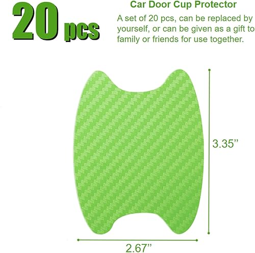 Miniatura 2 de WSSROGY 20 piezas de fibra de carbono antiarañazos para manija de puerta de coche, protector de vasos, película protectora universal para la mayoría