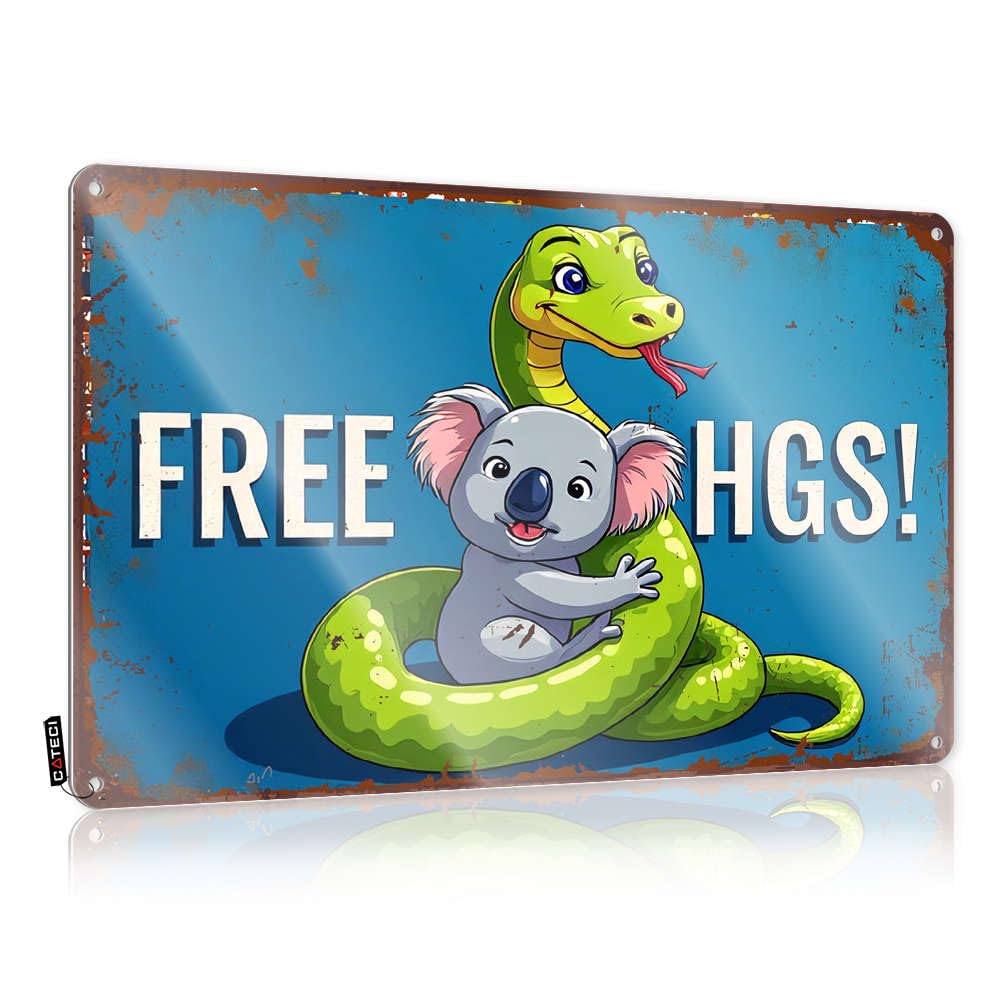 Funny Decor For Bar Free Koala Hugs! Tin Sign Pool Zone Tin Sign Bar Sign Home Decor(30X40CM)