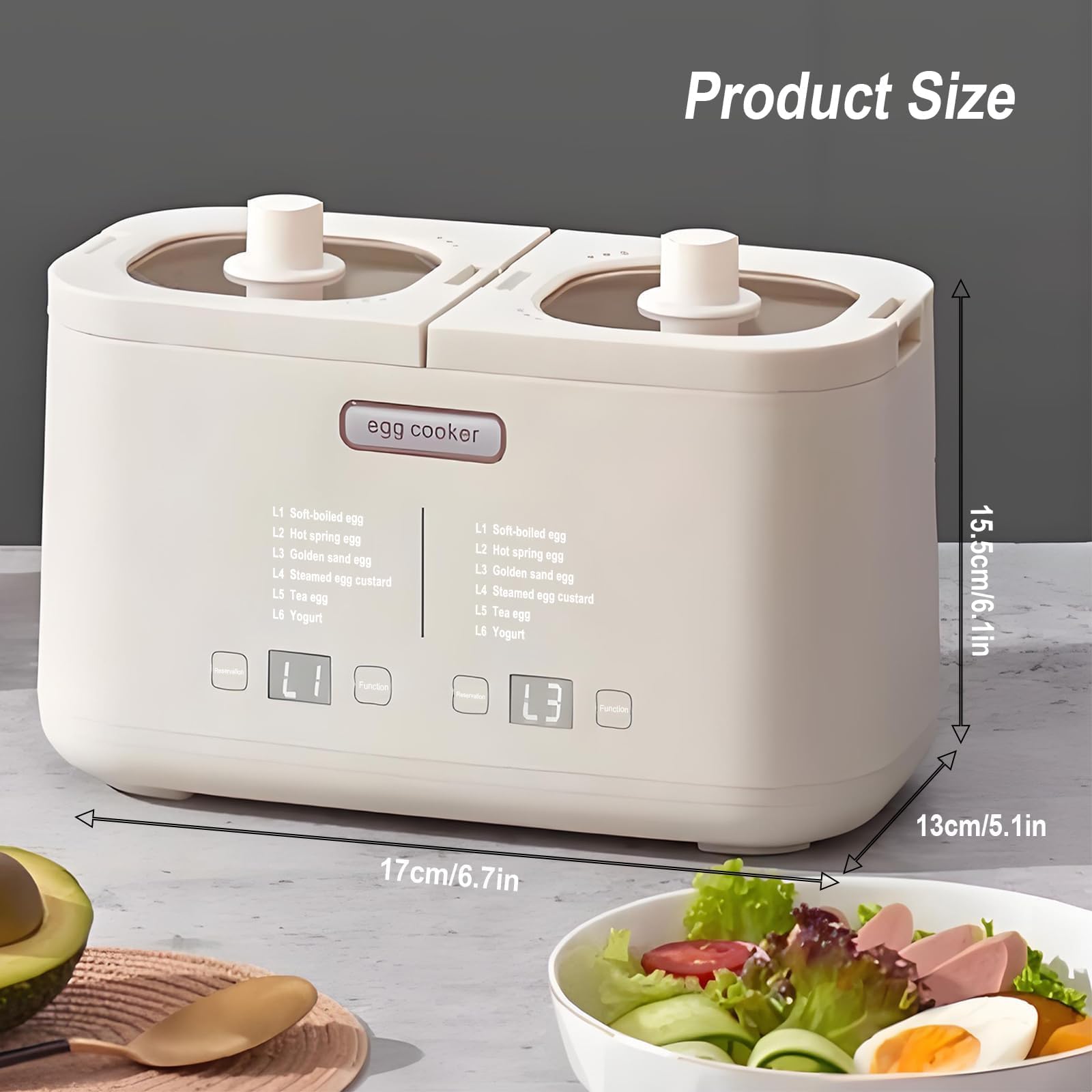 Hervidor De Huevos 550W, Con Capacidad Para 8 Huevos & 6 Modos