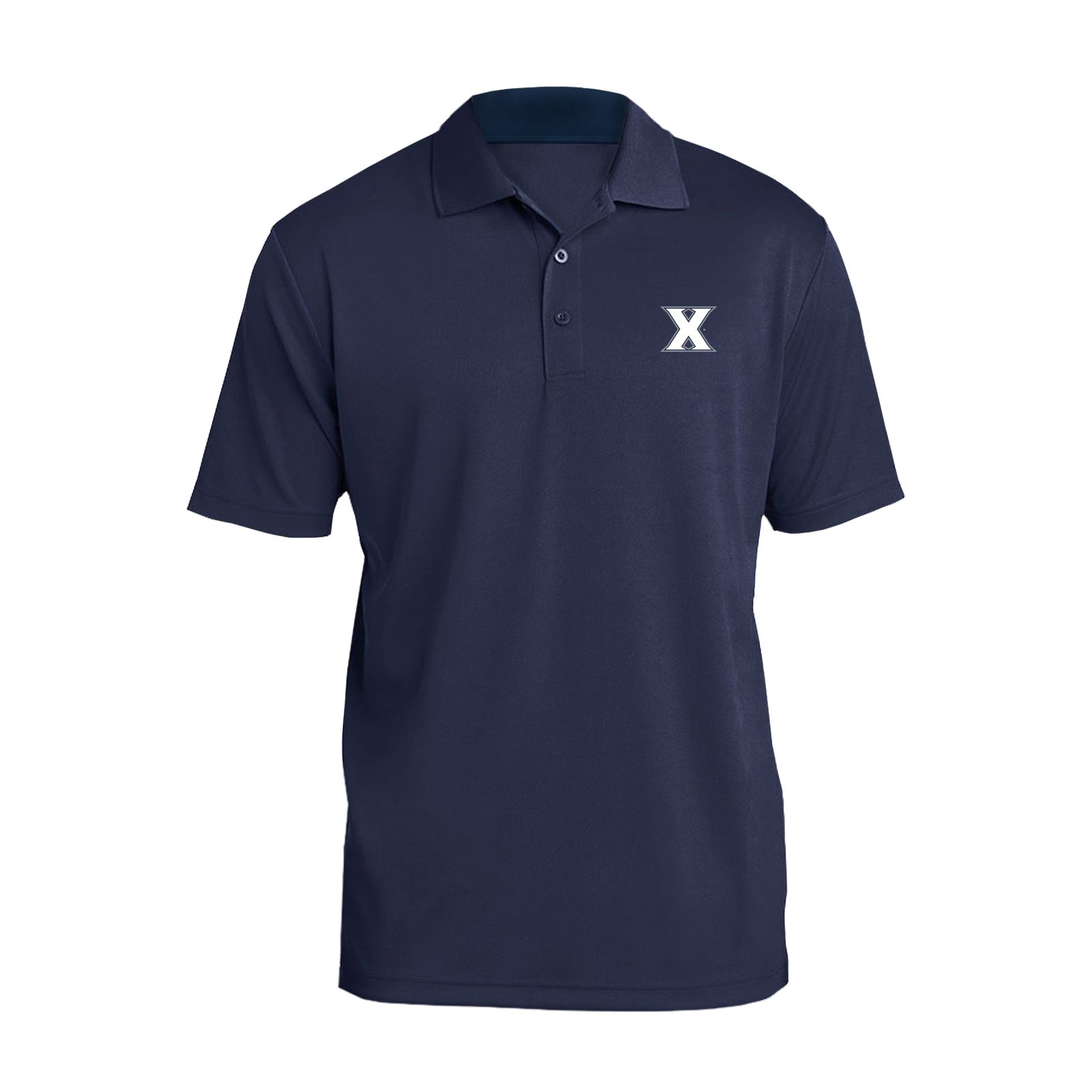 UGP Campus Apparel AP07 - Xavier Musketeers Primary Logo Left Chest Mens Polo - Large - Navy
