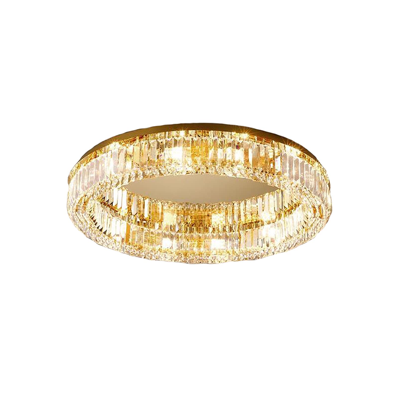 Lustre en cristal chic avec montage encastré pour une salle de bain lumineuse