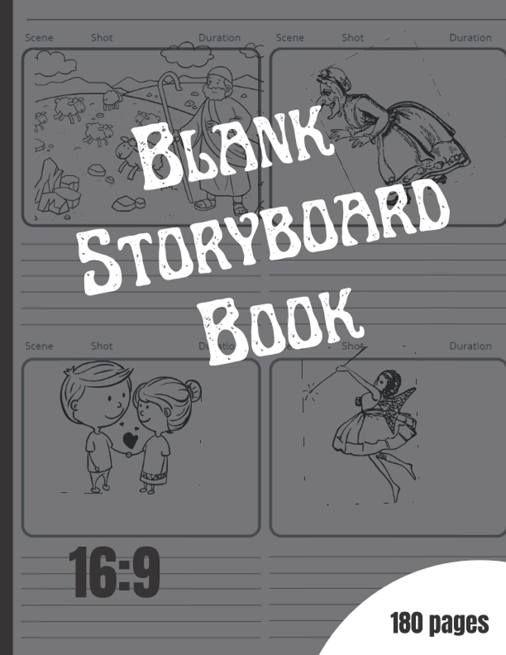 Blank Storyboard Book: Blank storyboard notebook, beautiful and elegant design, Layouts with 16:9, contains 180 pages