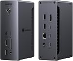 UGREEN Revodok Max Bouton de tonnerre 4 Quai, 40Gbps Transfert, pour macOS Station d'accueil Thunderbolt 13-in-1, Double 4K@60Hz Célibataire 8K Affichage, 90W Charge pour ordinateurs portables, 2,5 GbE, SD/TF Fentes 312MB/s