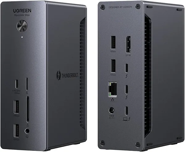 UGREEN Thunderbolt 4 Dock Revodok Max 213 13-in-1 40Gbps Docking Station with Dual 4K@60Hz Single 8K Display, 90W Charging for Laptop, 2.5GbE, SD/TF 4.0 for MacBook Surface Pro and More