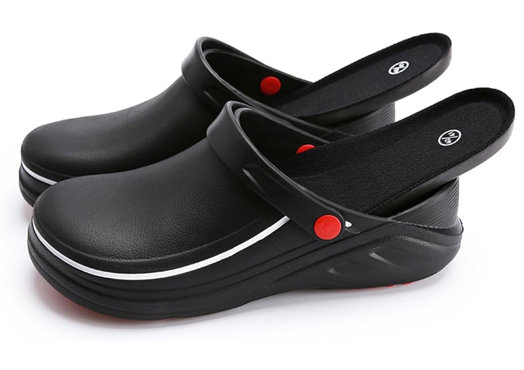 Oil Resistant Chef Shoes Clogs for Men's and Women, Non Slip Kitchen Shoes Garden Safety Work Shoes with Comfortable Sports Insole,Black,38.