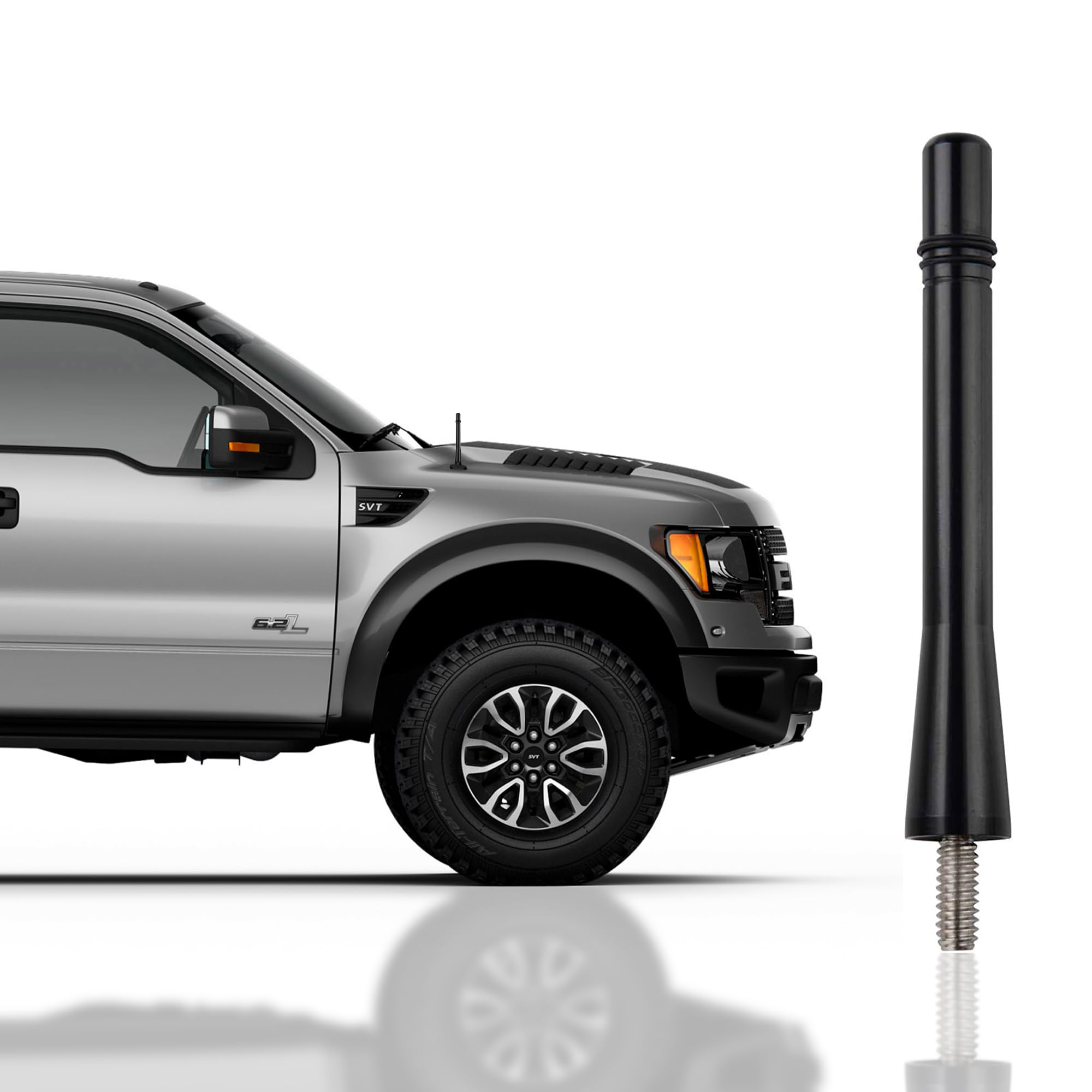 Stainless Black Antenna for Ford F150 (2009-2024) - Highly Durable Premium Truck Antenna 4 Inch - Car Antenna FM AM for Ford F150 Accessories