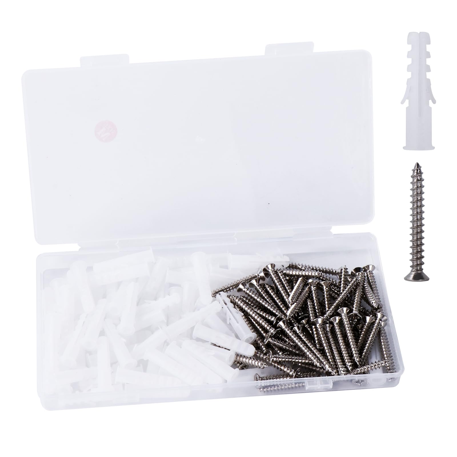 Ribbed Plastic Drywall Anchor Kit, Wall Anchors and Screws for Drywall