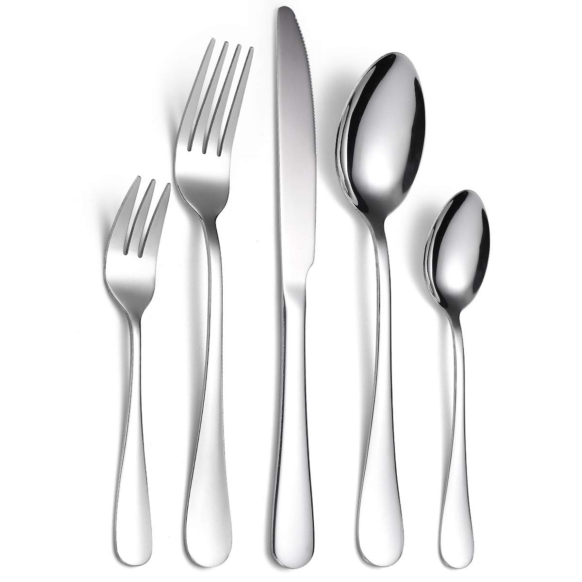 Service de table complet en acier inoxydable pour repas en famille