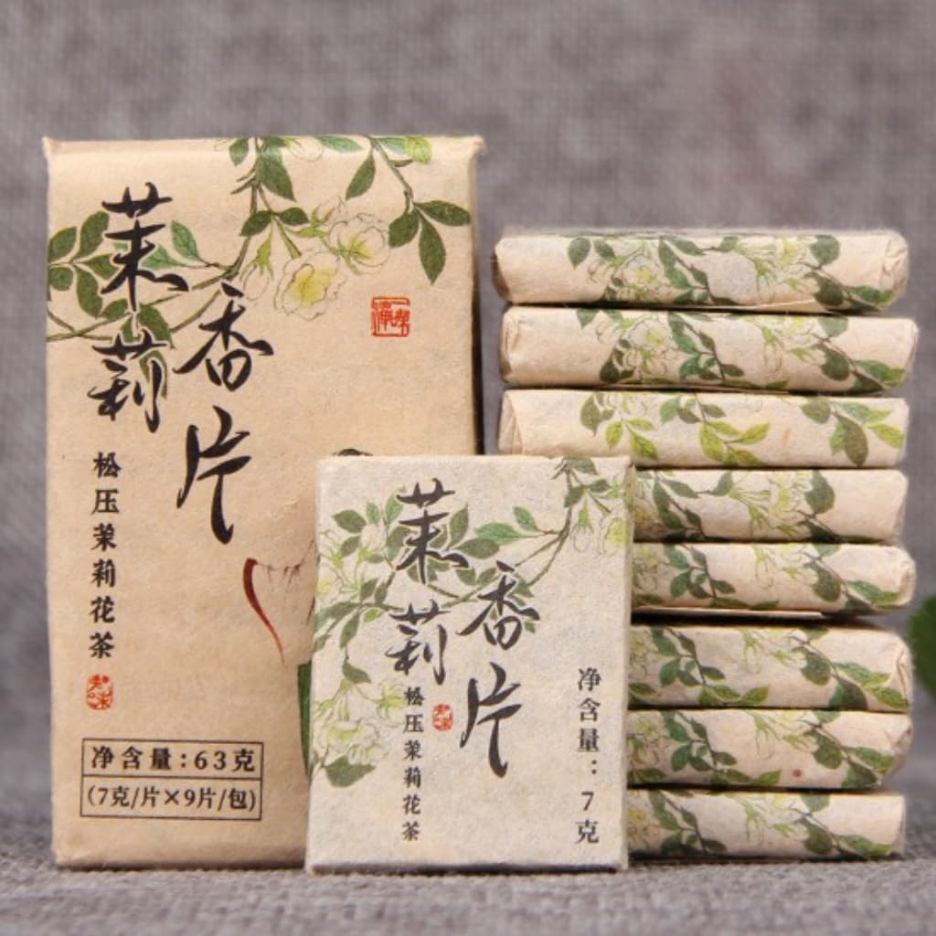 Thé Blanc Au Jasmin Du Yunnan | Thé Blanc De Vieil Arbre + Jasmin | Thé Comprimé Aromatisé | Emballage Individuel (250g / 8,82oz)