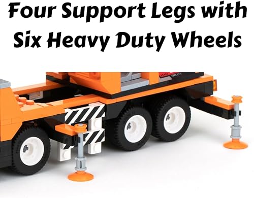 Miniatura 7 de Block Builder Juego de bloques de construcción de grúa móvil (475 piezas) y grúa torre de construcción. ¡Dos kits de construcción en un juego!