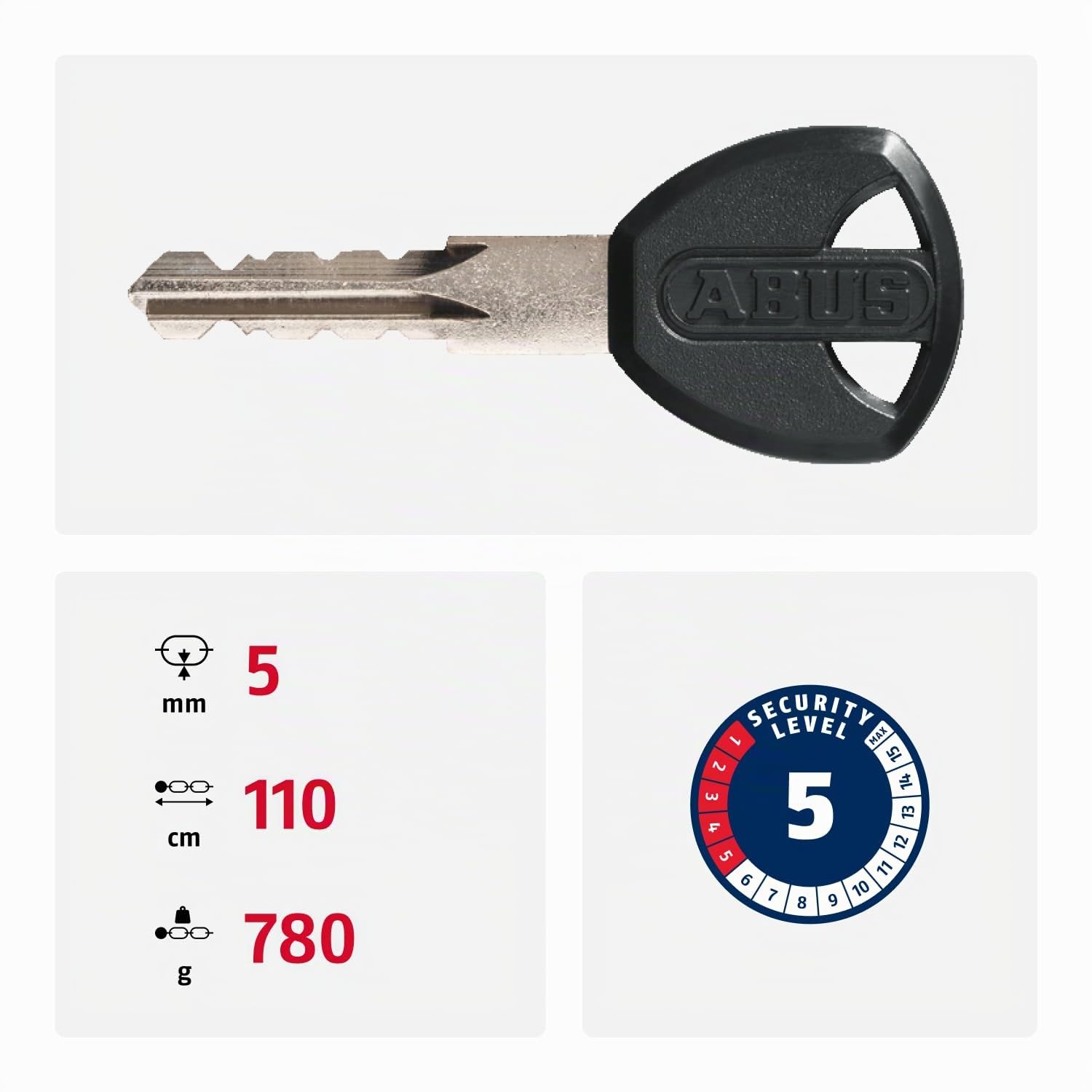 ABUS 4804K/110 - Cadena de acero