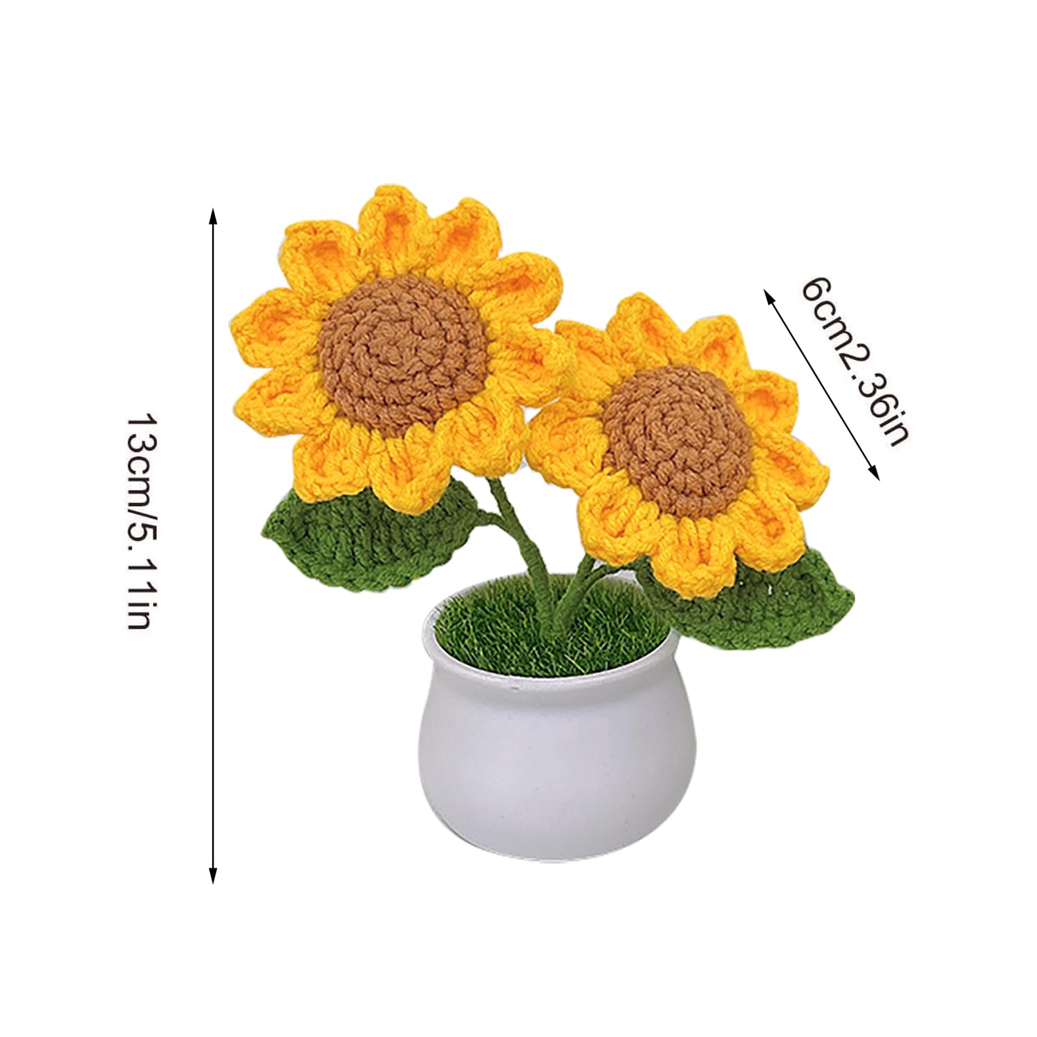 Vikrami lighting Sunflower Gift for Women Emotional Support Plant,Sunflowers Flowers Realistic,Crochet Flower Bouquet,Sunflower Crochet Flower for Easter Sunday Birthdays And Graduation Season - Image 2
