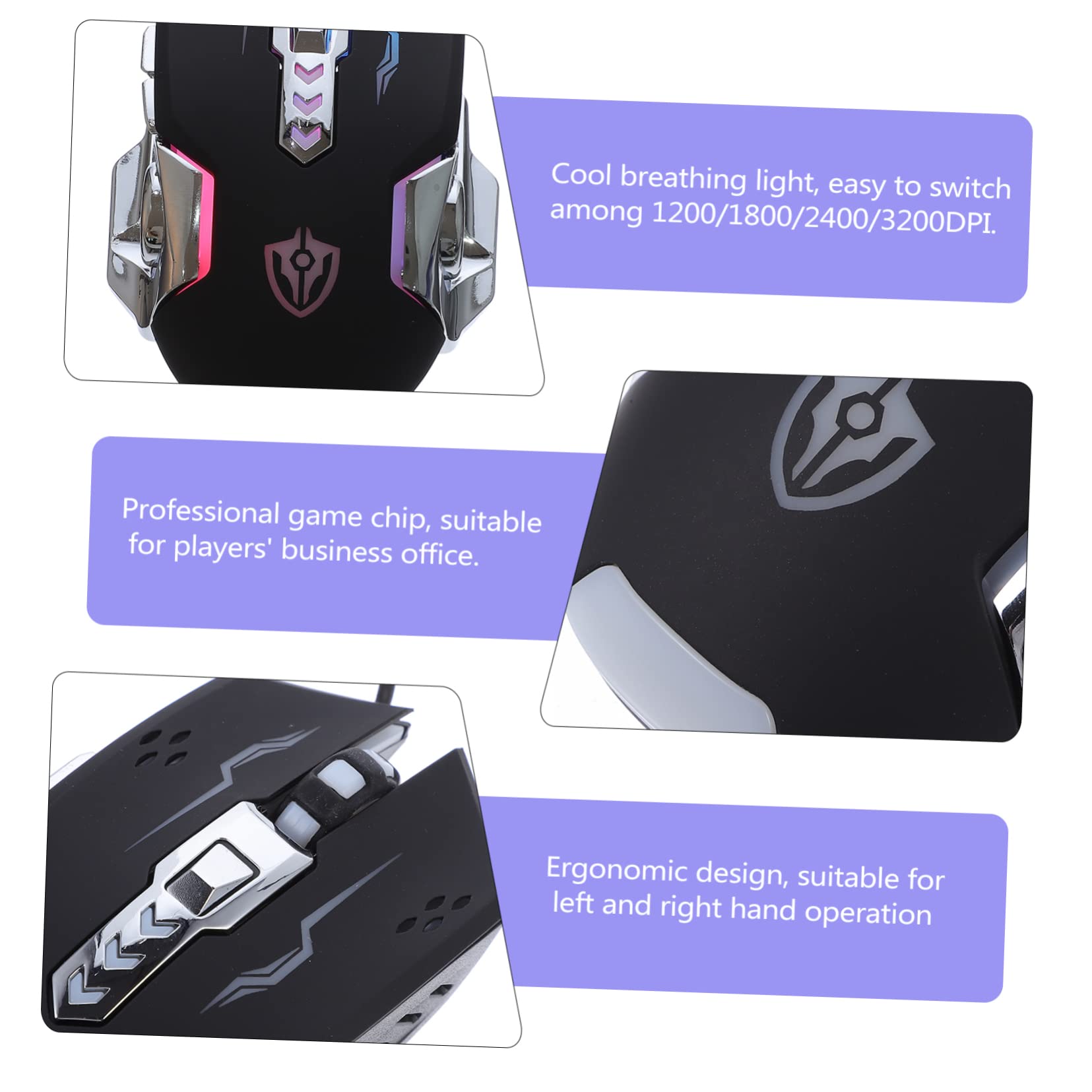 OSALADI Mouse Con Prestazioni Stabili Da 3 Pezzi Per Pc Laptop Design Con Luce Led Facile Da Installare