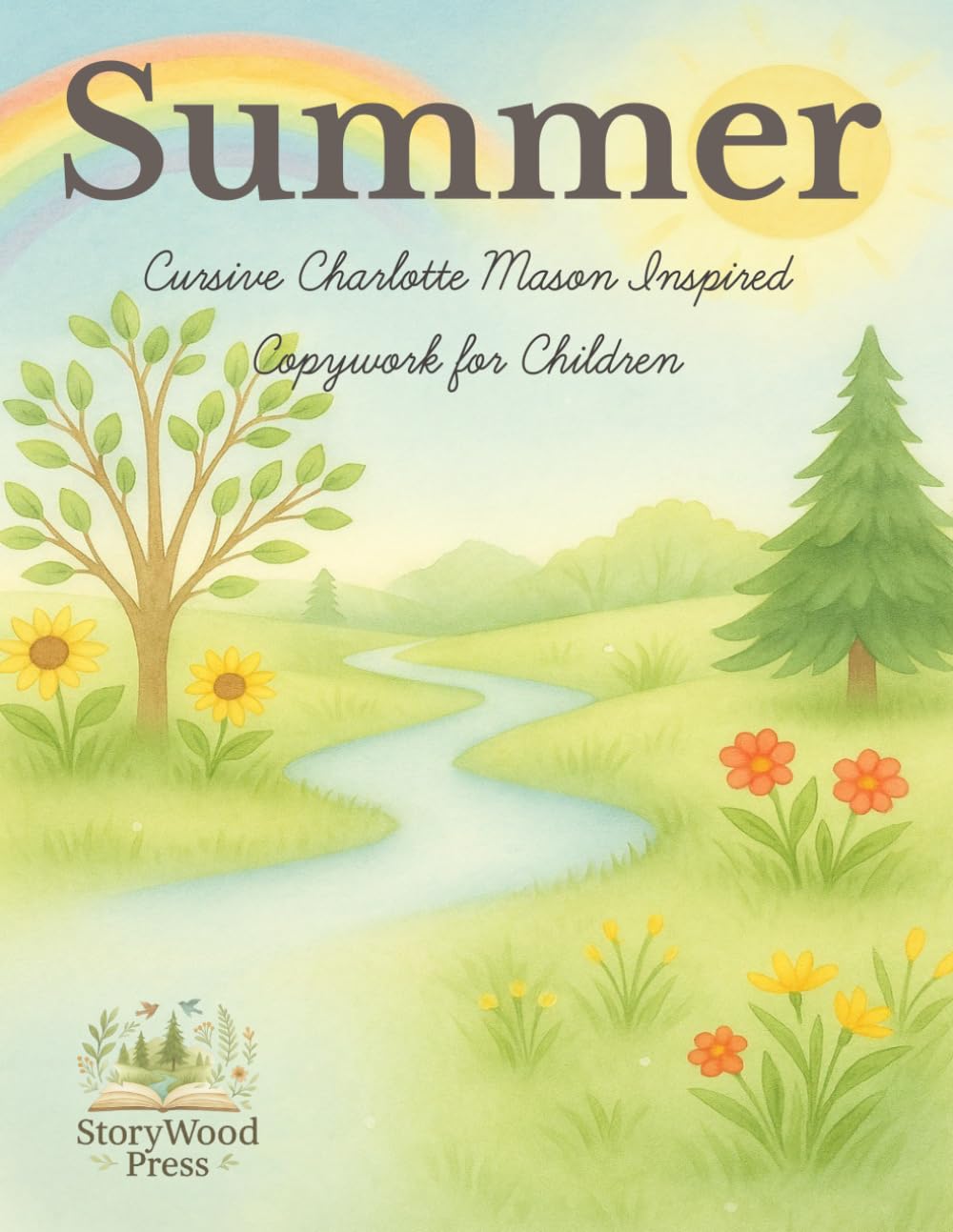 Summer Copywork in Cursive: A Gentle Charlotte Mason Inspired Handwriting Workbook with Nature-Themed Sentences and Coloring Pages