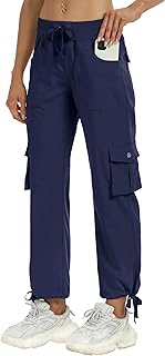 MoFiz Women's Cargo Capris Hiking Pants Lightweight Quick Dry Outdoor Athletic Travel Casual Loose Comfy Cute Pockets