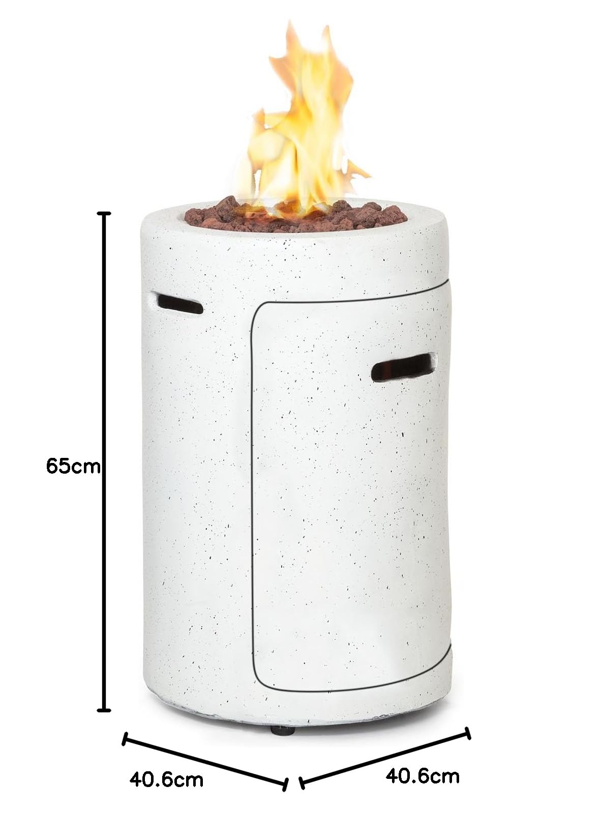 Blumfeldt Crete Gas-Feuerstelle 13 kW Edelstahl 360° FireView Flüssiggas