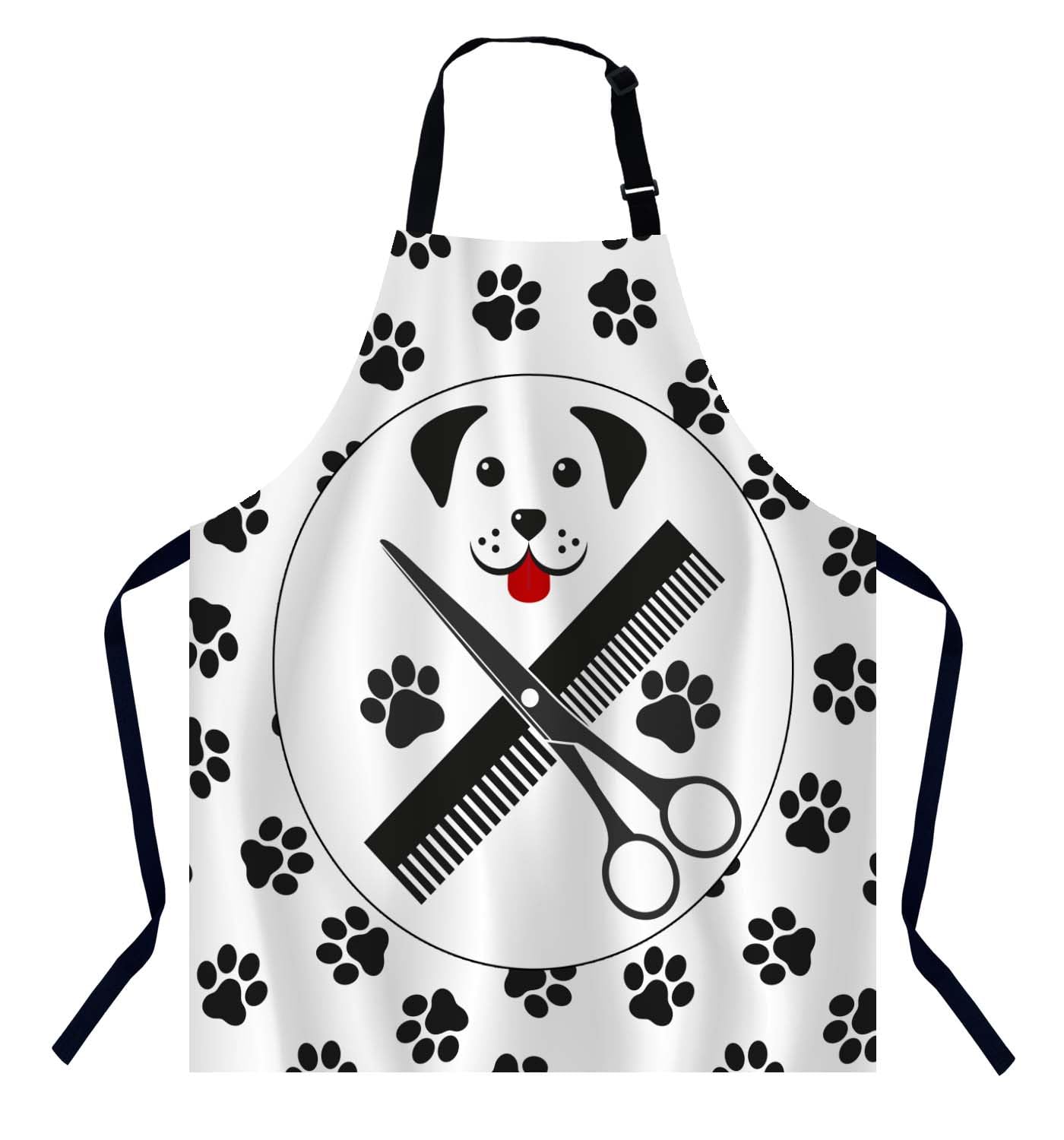 BGBDEIA Pet Dogs Grooming Apron Adjustable Neck Bib Apron for Men Women,Suitable for Kitchen Cooking Waitress Chef Apron