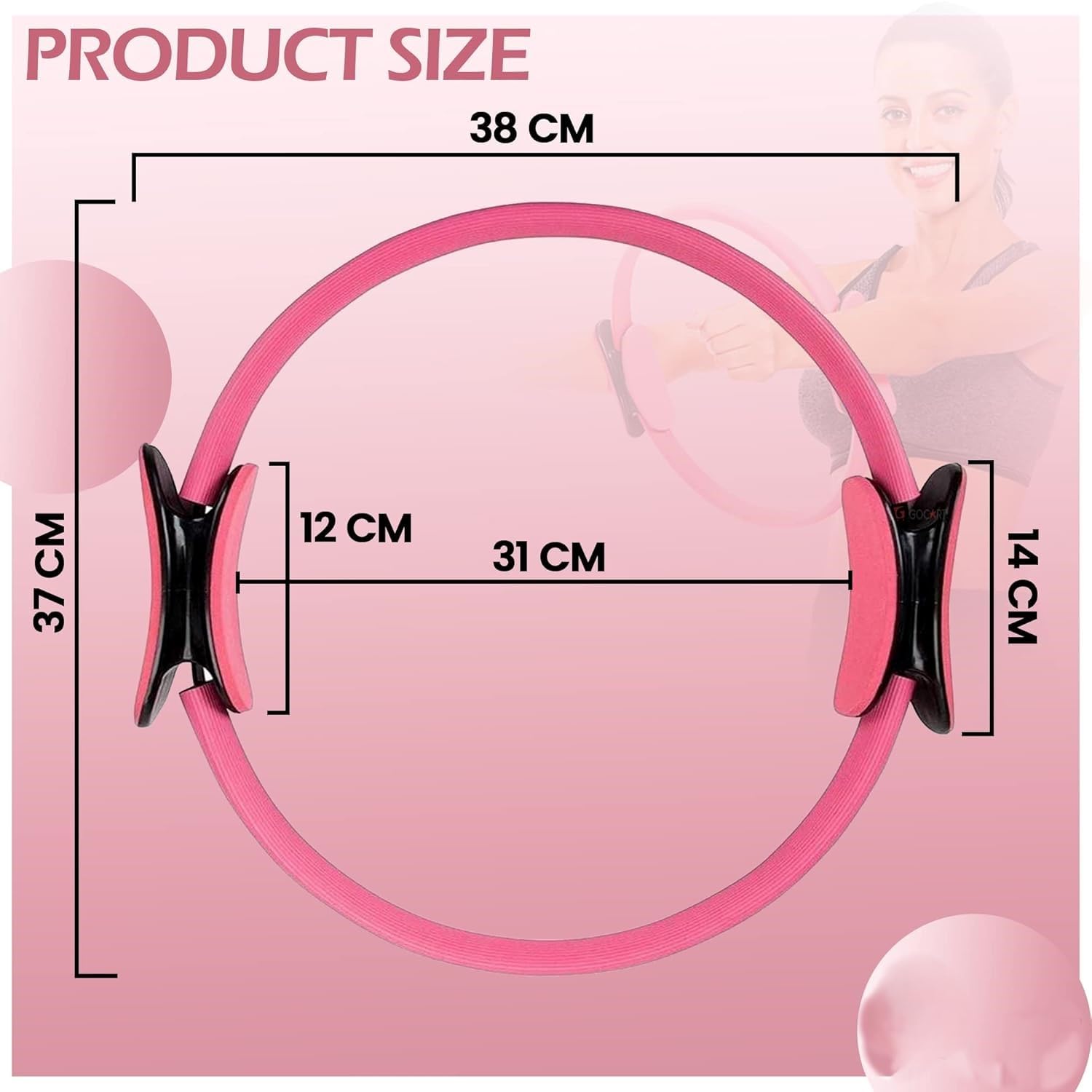 opriQ Fitness Pilates Ring Magic Circle – Dual Padded Handles Exercise Ring for Home Workout, Yoga, Core Strength & Body Toning (Pcs-1, Multi)