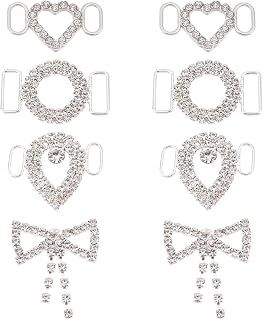 8 Pcs 4 Styles Rhinestone Shoelace Charms, Alloy Shoes Accessory Metal Decorative Removable Shoe Lace Decoration Rhinestone Shoelace Buckle for Casual Shoes Sneakers Boots