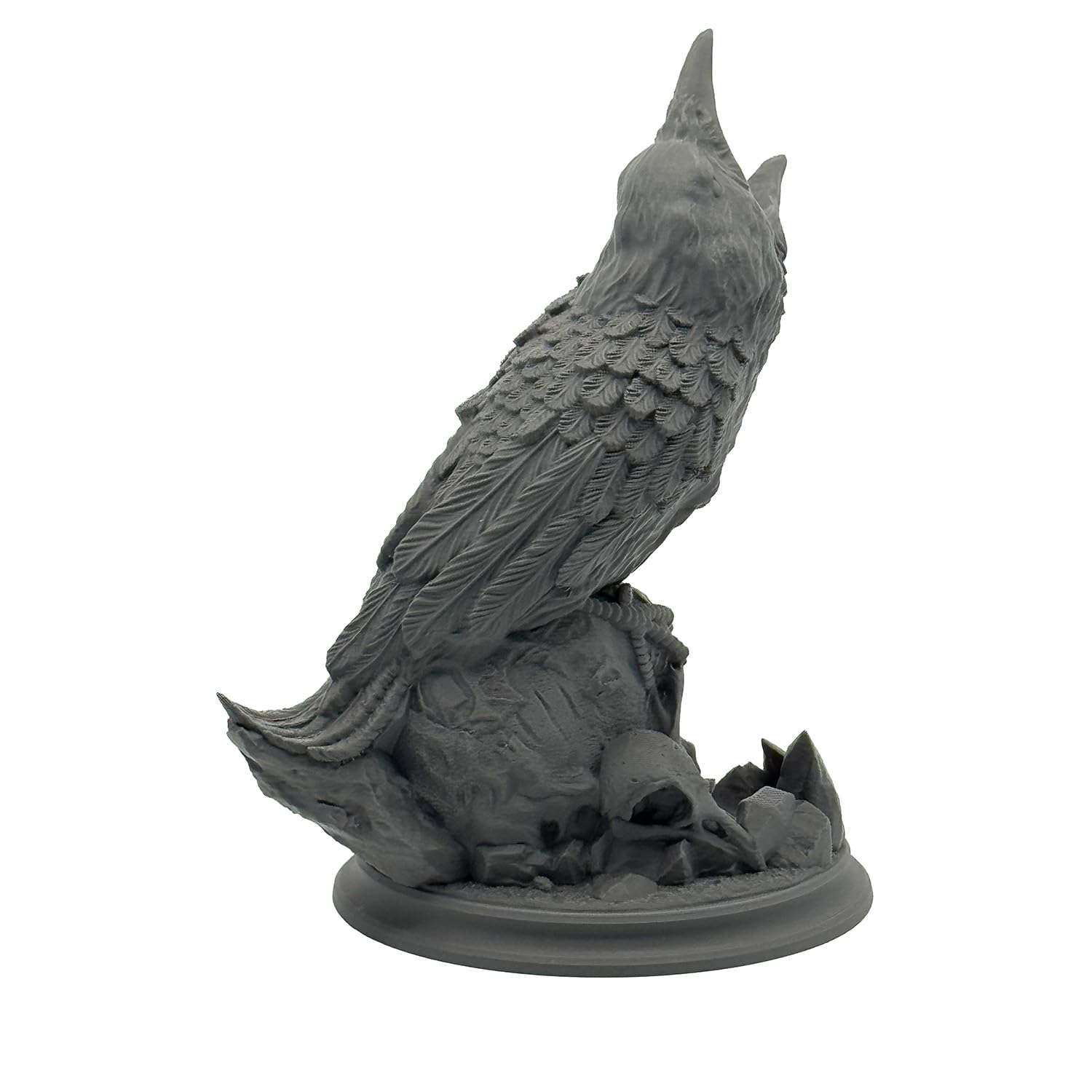 Rabe auf Totenkopf Würfelturm für Würfel bis 25mm | DND Raven Dice Tower Made in Germany | Tabletop RPG Pen & Paper DSA Gothic Fantasy | Deko zum Bemalen | Geschenk Rollenspieler