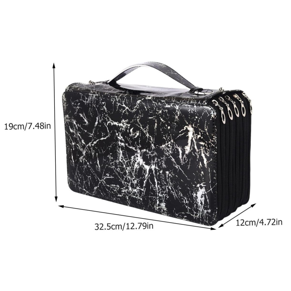Astuccio Multistrato Portatile Oxford, Cerniera e Grande Capacità per Penne e Matite, la Scuola, Nero