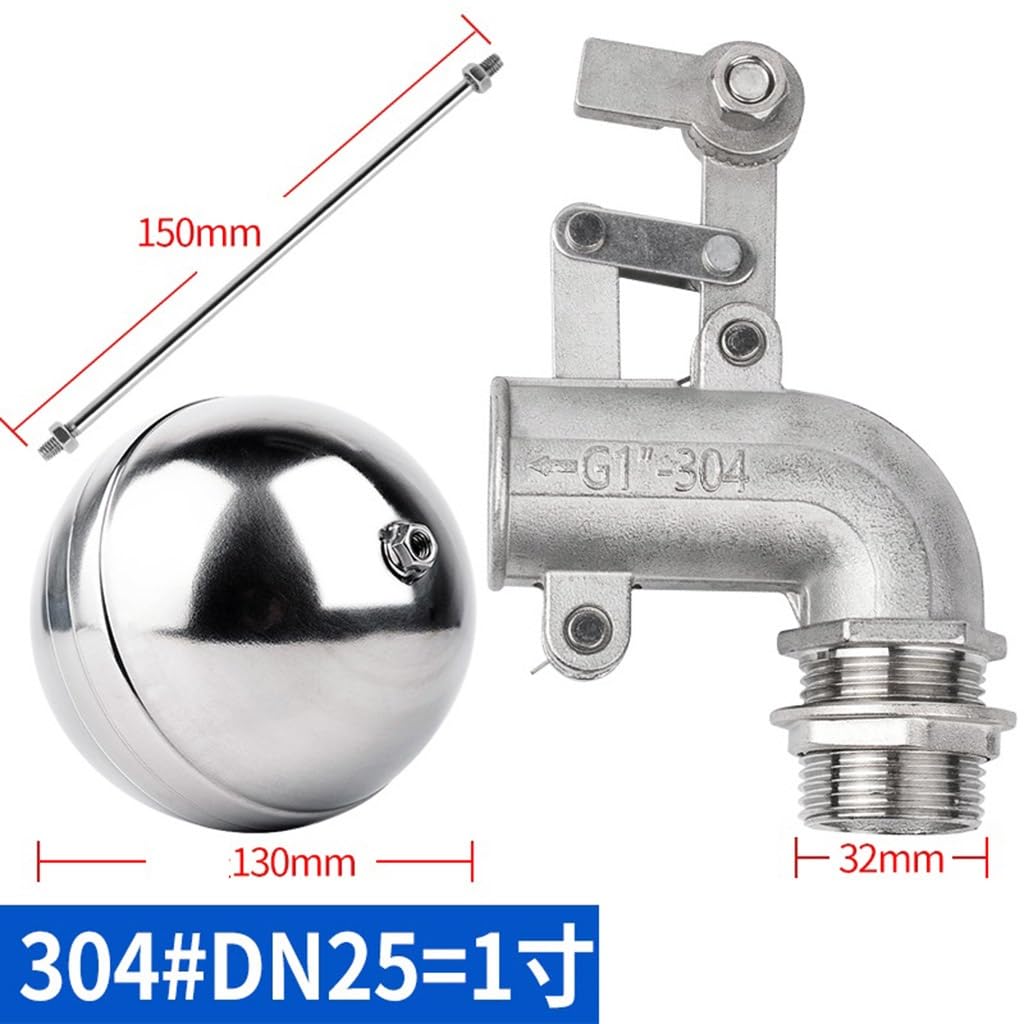 1 válvula de bola flotante de codo de 90 grados-válvula de entrada ajustable for control de nivel de agua en cisternas y tanques de expansión(DN25)