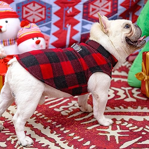 BEAUTYZOO Hundepullover Fleece Weste Hund Kleidung Winter Warme Hundeweste für Kleine Hunde Weicher Fleece Hundejacke mit D-Ring Pullover für Mittel Großen Hund, Weihnachtspullover