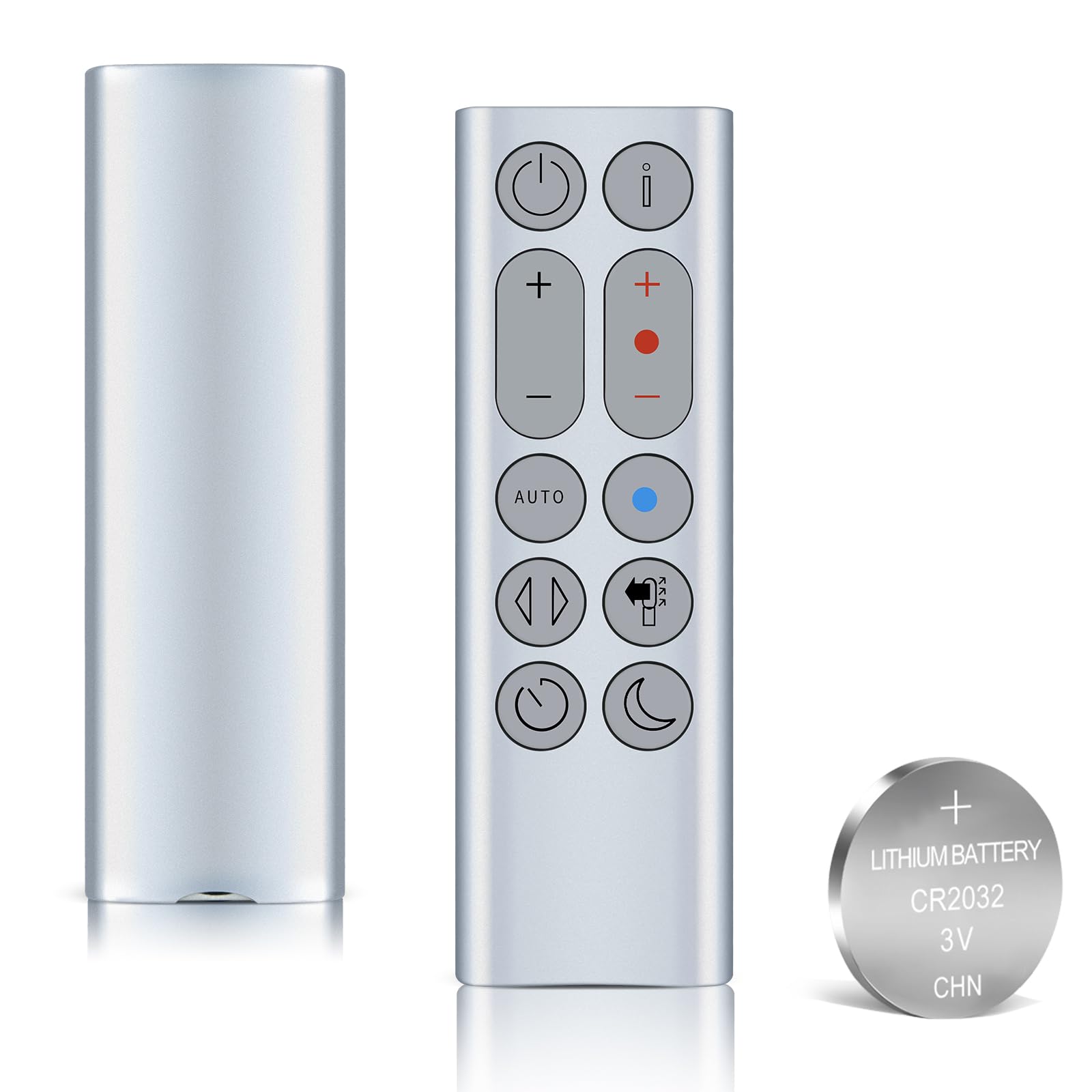 WDZP New Replacement Remote Control fit for Dyson Hoot Cool Fan Heater HP04/HP05/HP06/HP07/HP09 (Only for Silver, with Battery)