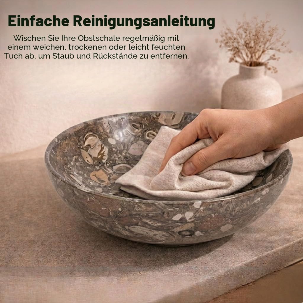 Radicaln Radikal Marmor-Obstschale, 25,4 cm,ozeanische,handgefertigt, dekorative Schüssel für Küchentheke, Couchtisch, Tafelaufsatz, Bananenhalter, Heimdekor-Akzent